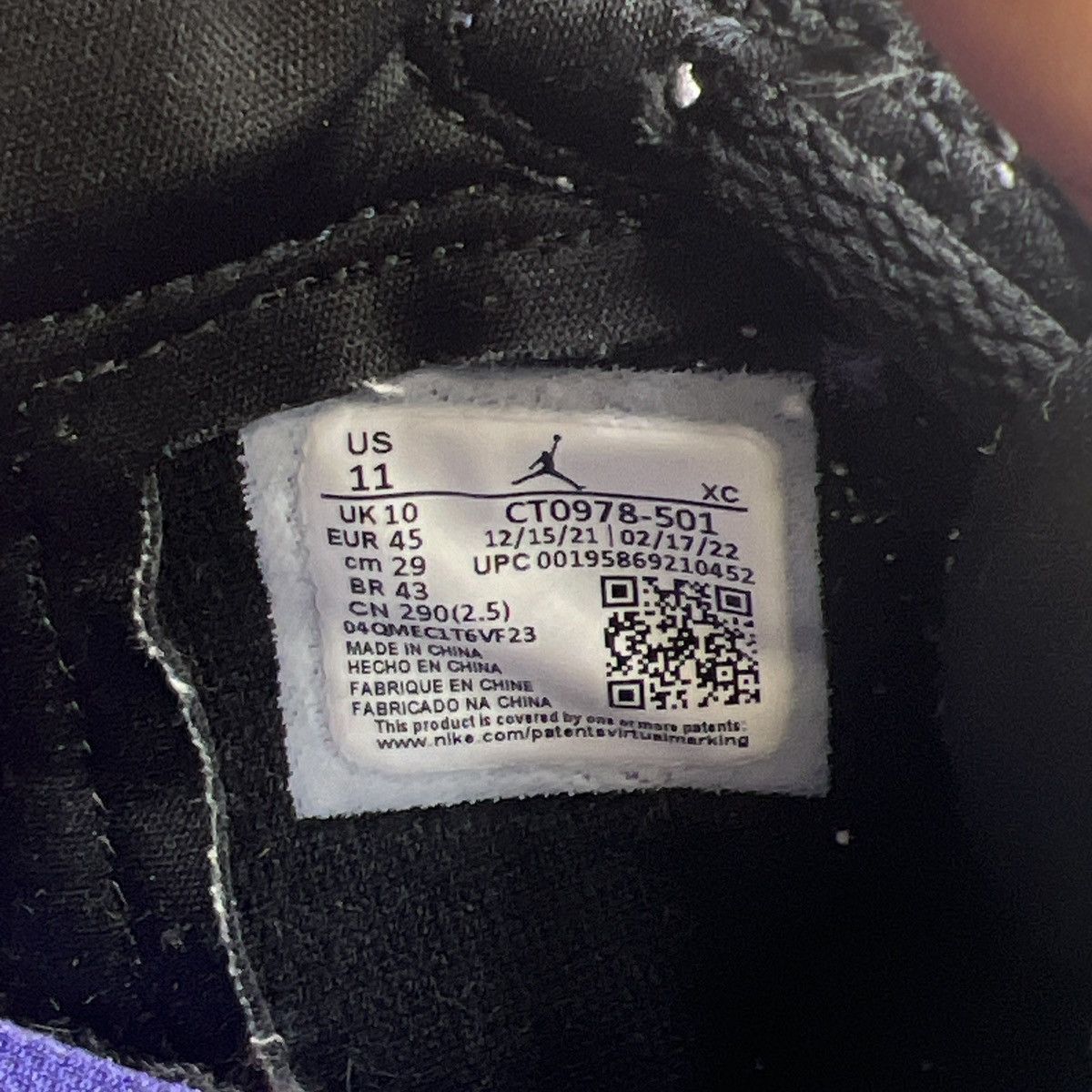 Nike Air Jordan 1 high zoom crater purple Size US 11 / EU 44 - 8 Thumbnail
