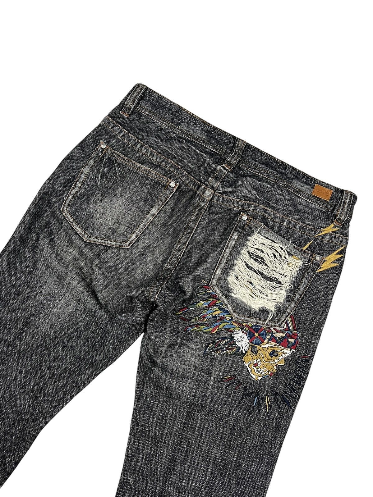 Japanese Brand × Nicole Club Nicole Club For Men Apache Skull Embroidery Flare Denim Size US 34 / EU 50 - 1 Thumbnail