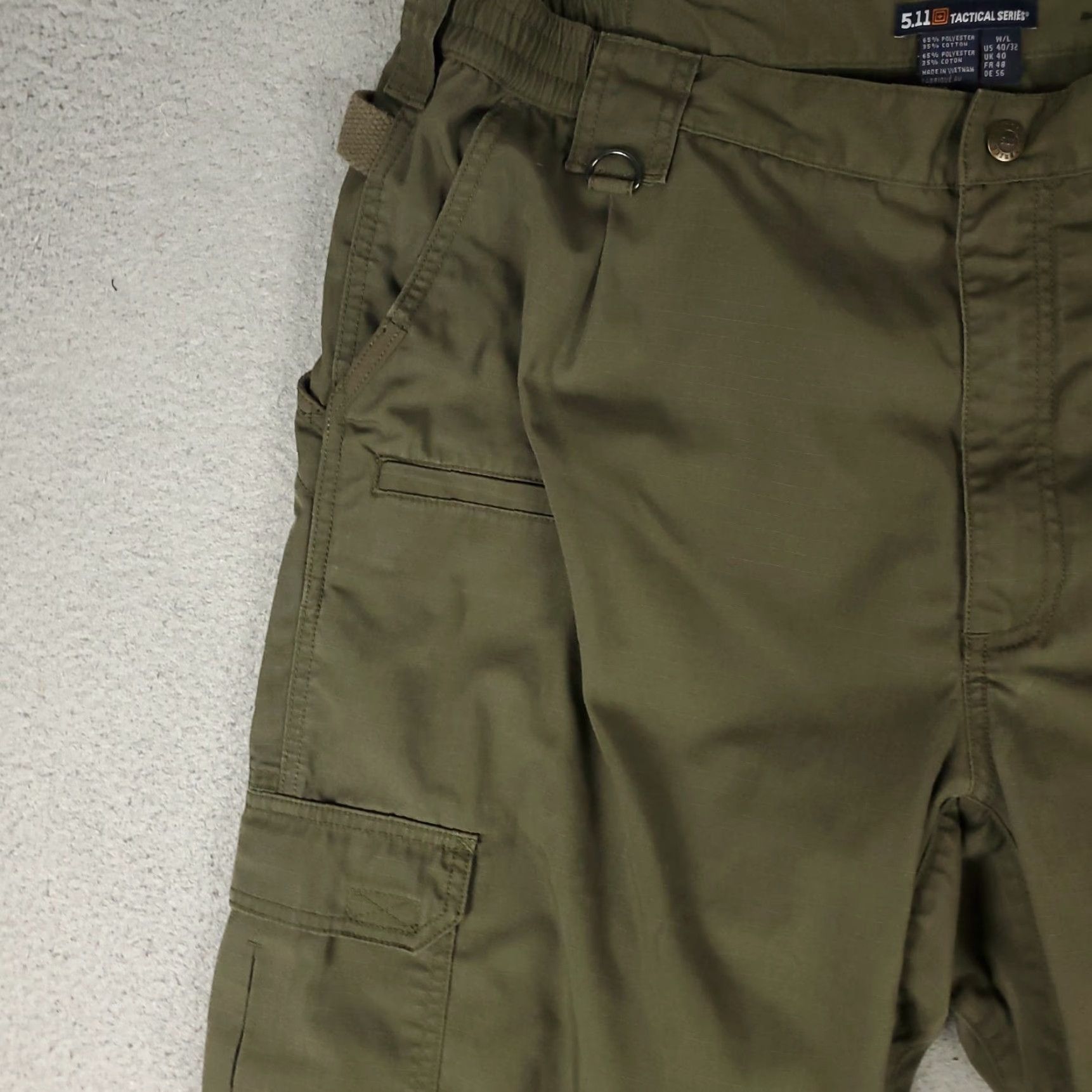 Vintage 5.11 Tactical Pants Mens 40x32 Green Cargo Trousers Outdoor Canvas Cotton Polyester Regular Straight Cargo Pocket Mens Size US 40 / EU 56 - 2 Thumbnail