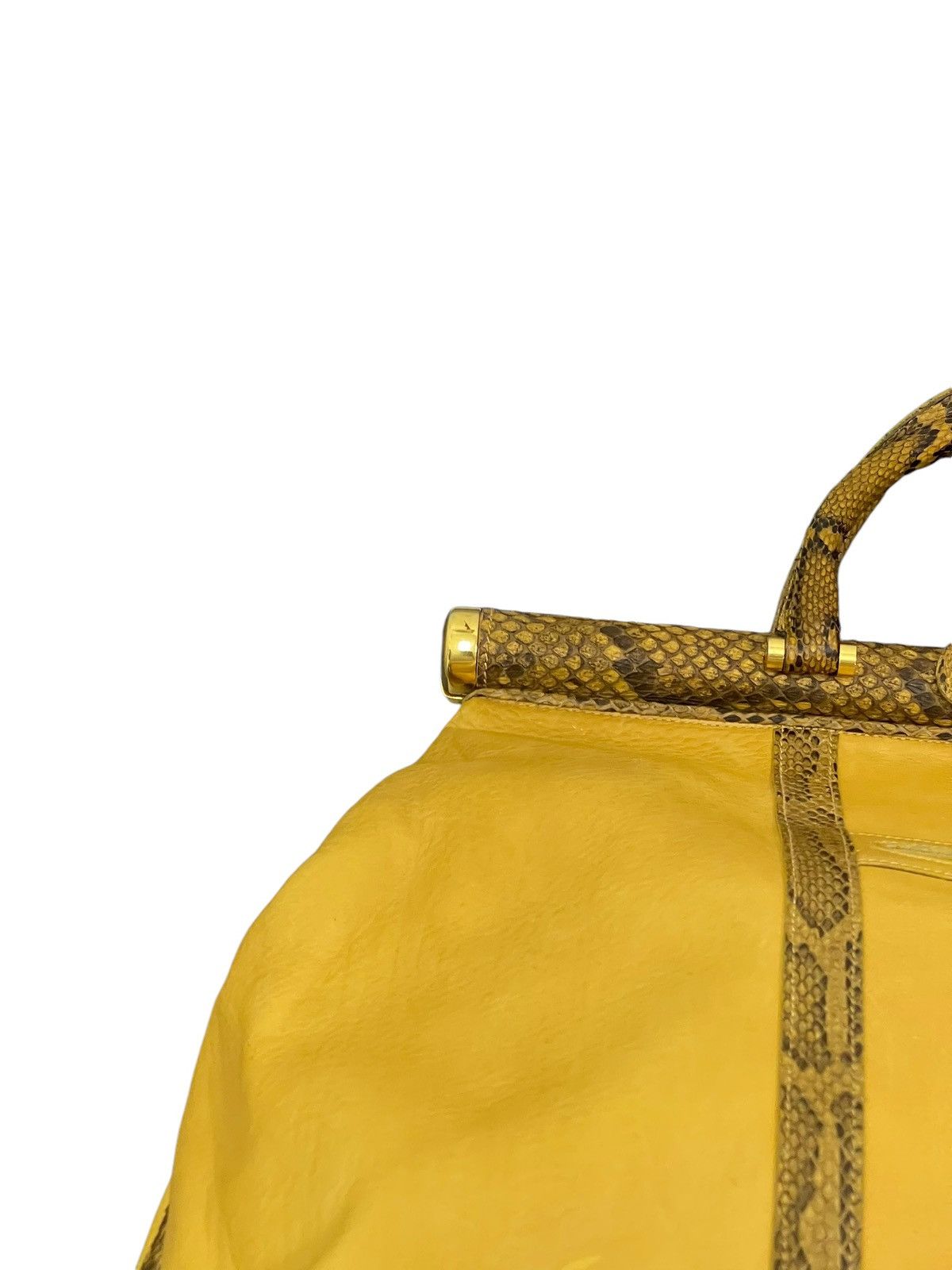 Genuine Leather Full Leather Python Vtg Elegance Italy Hand Bag 1🟩0 Size ONE SIZE - 12 Thumbnail