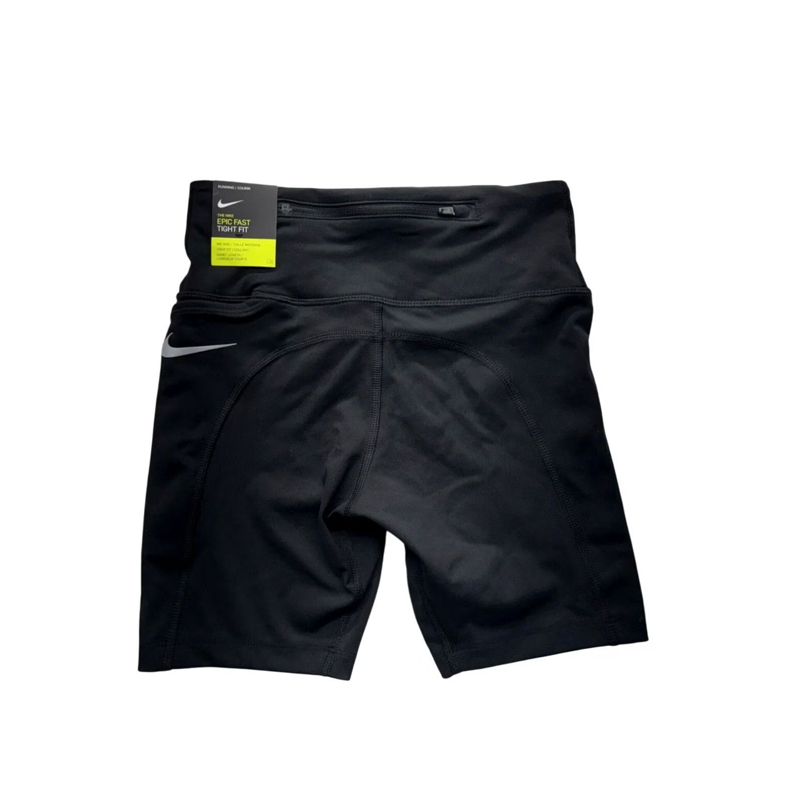 Nike Nike Epic Fast Tight Fit Black Running Shorts Women XS Bike Black Polyester Spandex Back Zip Pocket Activewear 90s? Size 26" / US 2 / IT 38 - 2 Thumbnail