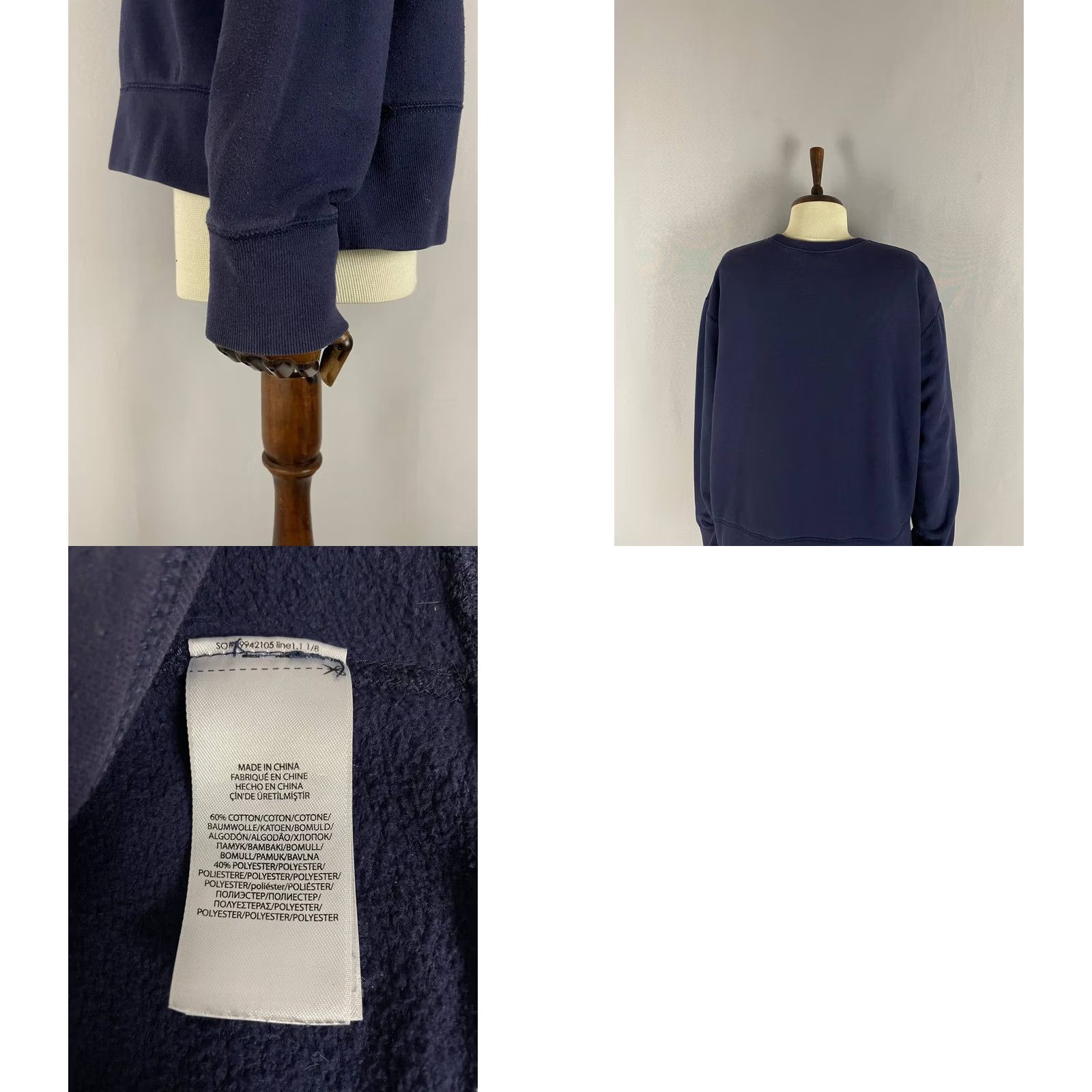 Polo Ralph Lauren Polo Ralph Lauren Womens Sweatshirt Size M Navy Cotton Crew Neck Long Sleeve Size M / US 6-8 / IT 42-44 - 8 Thumbnail