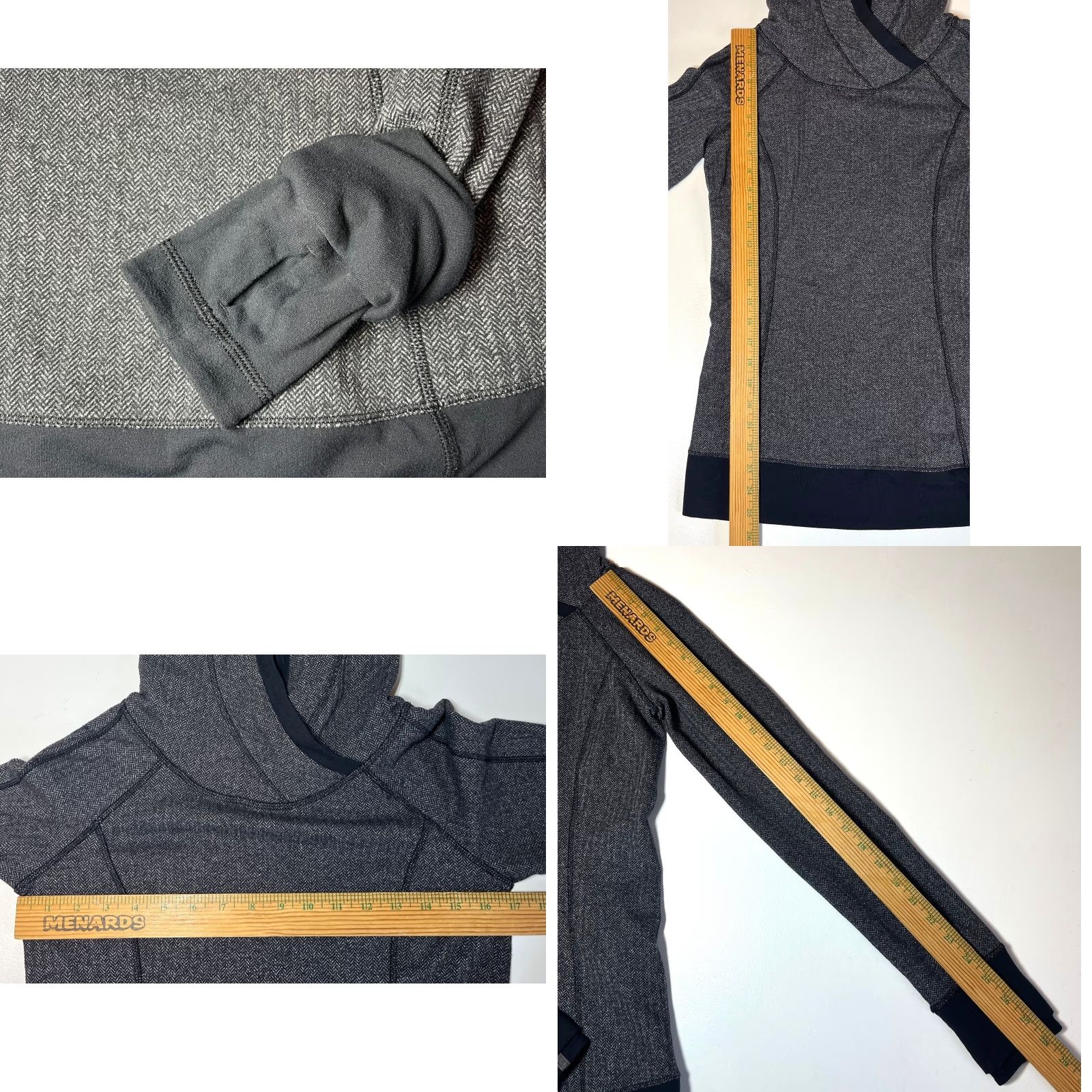 Lululemon Lululemon Think Fast Hoodie Women’s Herringbone Charcoal Gray Sz 6 Athletic Pullover Hooded City Sports Size M / US 6-8 / IT 42-44 - 8 Thumbnail