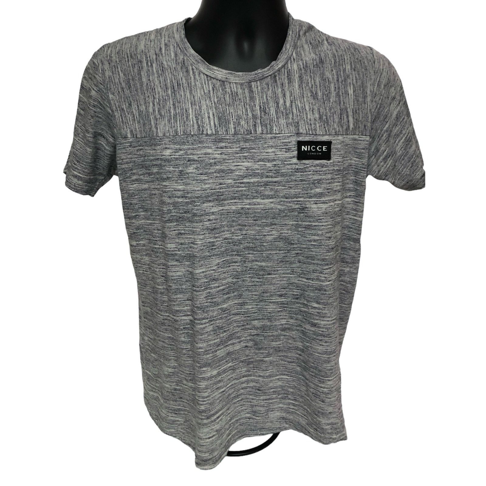 Nicce London Nicce London Men’s Grey Marl Panel T-Shirt Med Short Sleeve Size US M / EU 48-50 / 2 - 1 Thumbnail