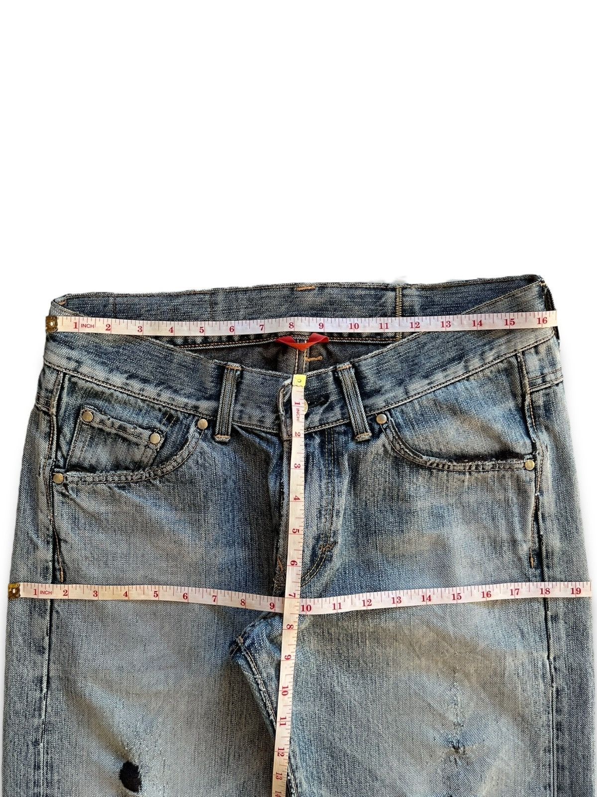 Edwin Vintage Japanese Edwin Blue Wash Distressed Baggy Jeans Size US 32 / EU 48 - 11 Thumbnail