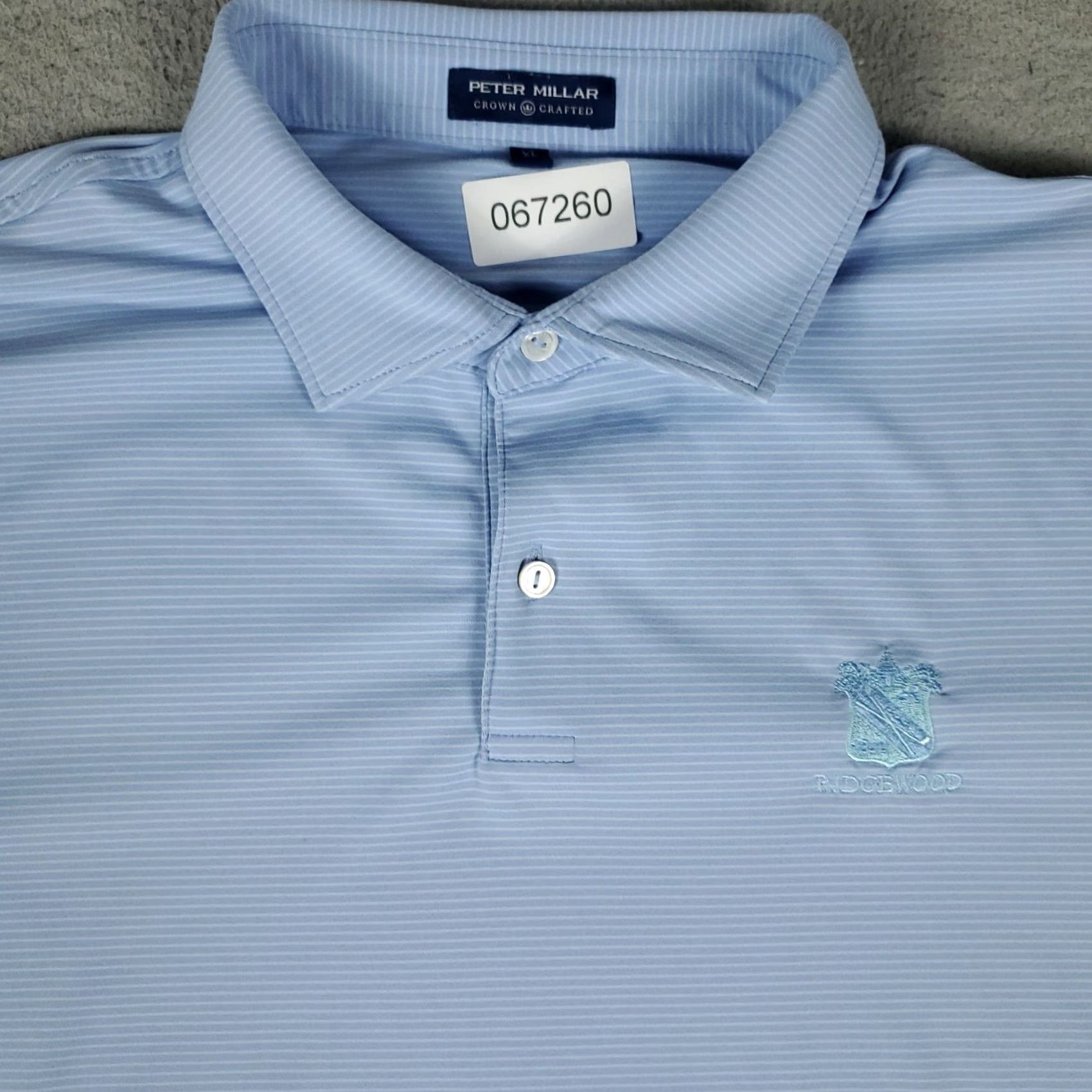 Peter Millar Peter Millar Polo Shirt Mens XL Blue Stripe Crown Crafted Golf Short Sleeve Size US XL / EU 56 / 4 - 2 Thumbnail