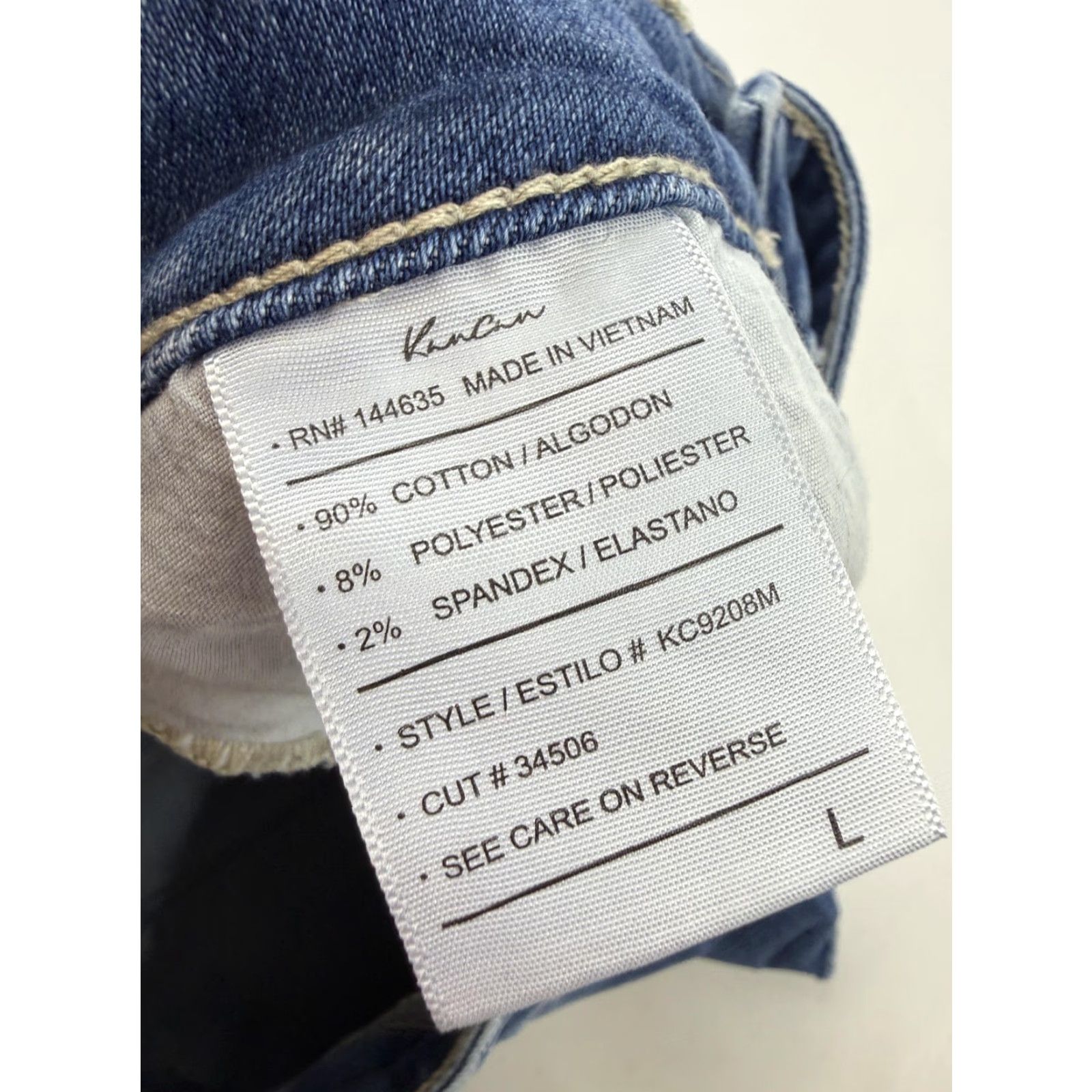 Vintage KanCan Shorts Womens L Blue Denim Cutoff Raw Hem Stretch 5 Pocket Casual KC9208M Size 36" / US 14 / IT 50 - 5 Thumbnail