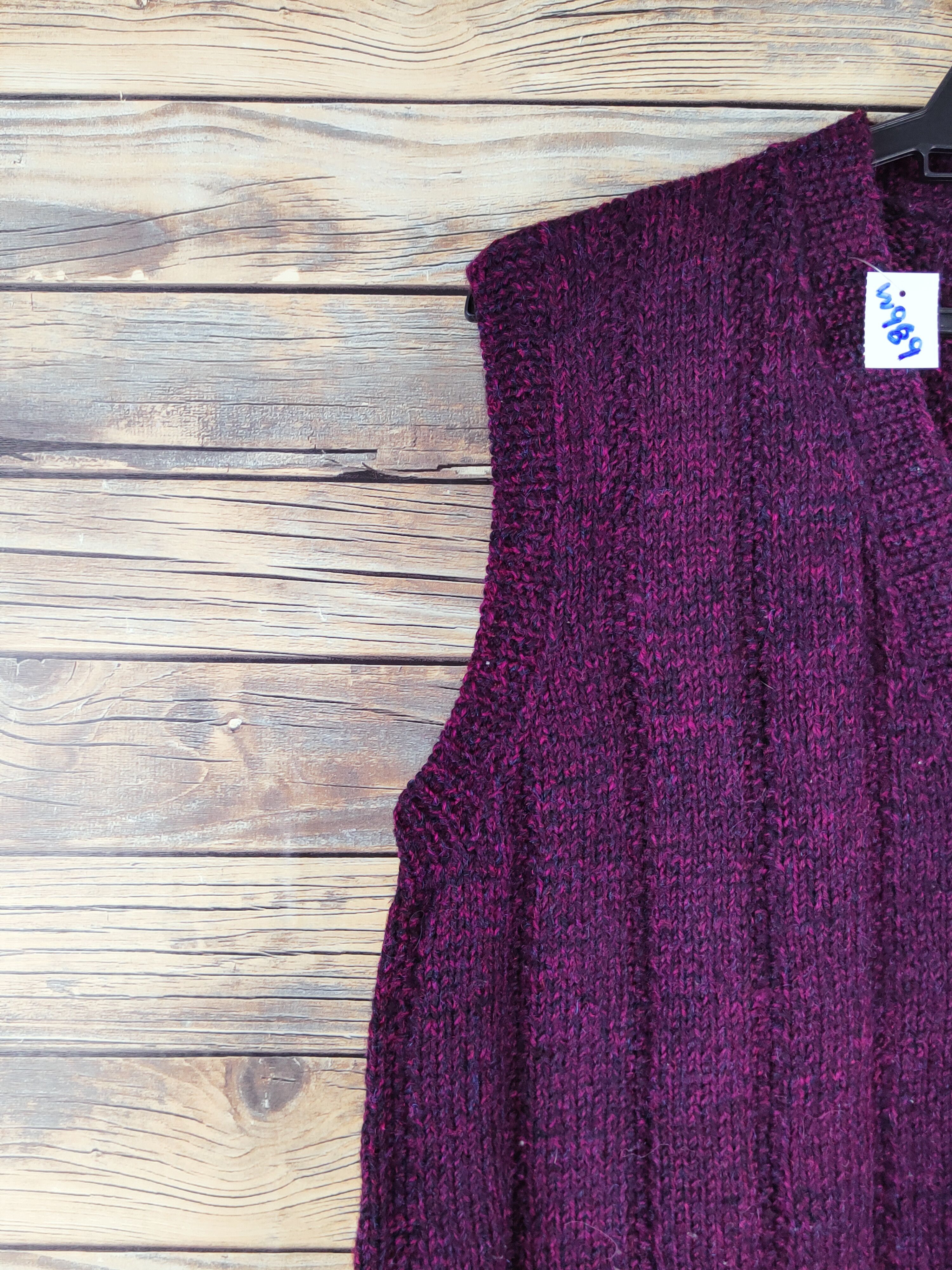 Aran Isles Knitwear × Japanese Brand × Vintage Japanese Brand Dark Purple Knitwear Button Up Vests #W989 Size M / US 6-8 / IT 42-44 - 4 Thumbnail