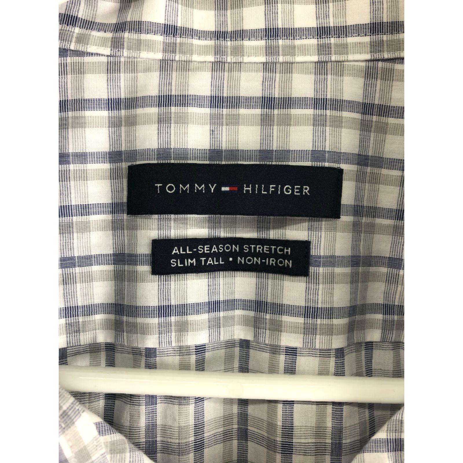 Tommy Hilfiger Tommy Hilfiger Mens 18 36/37 Blue Long Sleeve Plaid Spread Collar Shirt Shirt Mens Blue Plaid Button-Up with Pockets Size US XXL / EU 58 / 5 - 6 Thumbnail
