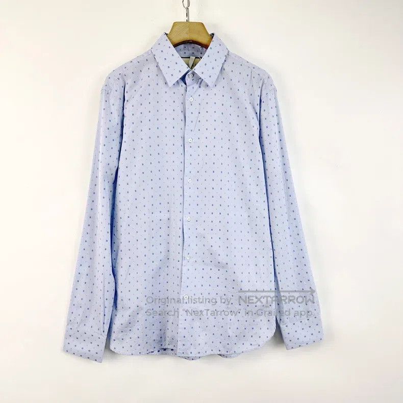 Gucci Gucci Light blue lapel embroidered G logo long-sleeved shi Size US XS / EU 42 / 0 - 1 Thumbnail