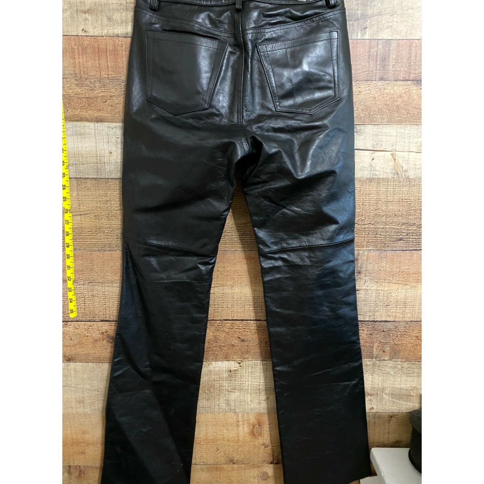 Vintage VINTAGE Sante Fe Leather pants Black womens size 10 biker Harley jeans Size 32" / US 10 / IT 46 - 2 Thumbnail