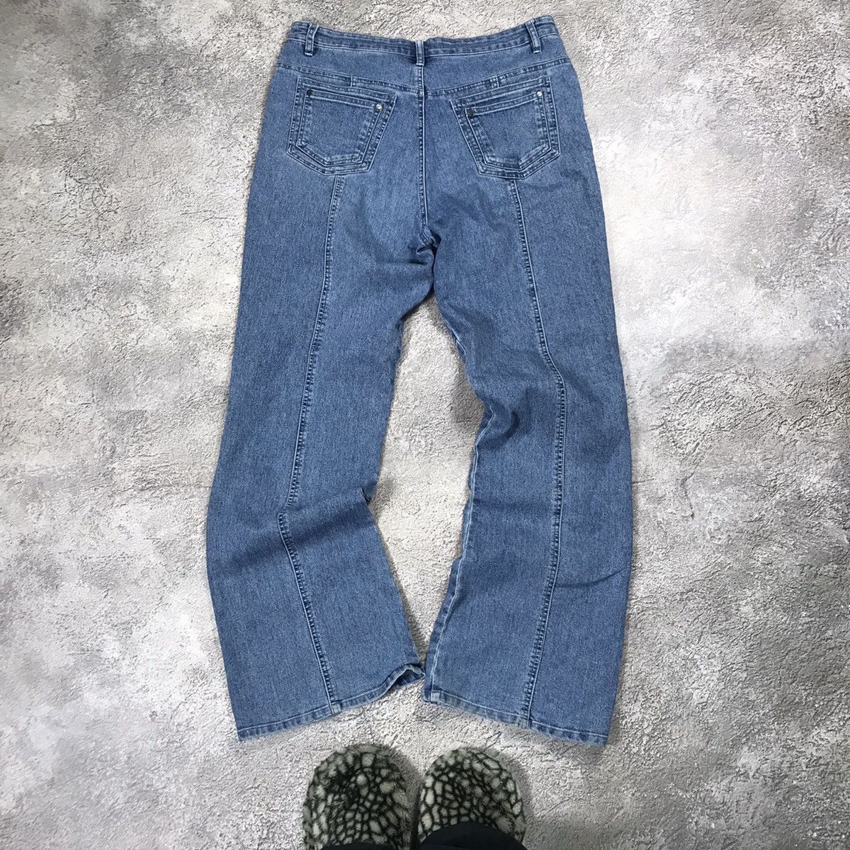 Vintage Vintage 90s Flared Jeans Distressed Thrashed Streetwear Y2K Size US 32 / EU 48 - 5 Thumbnail