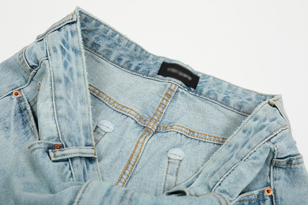 Jean Punk men's loose gradient distressed washed flared jeans Size US 32 / EU 48 - 4 Thumbnail