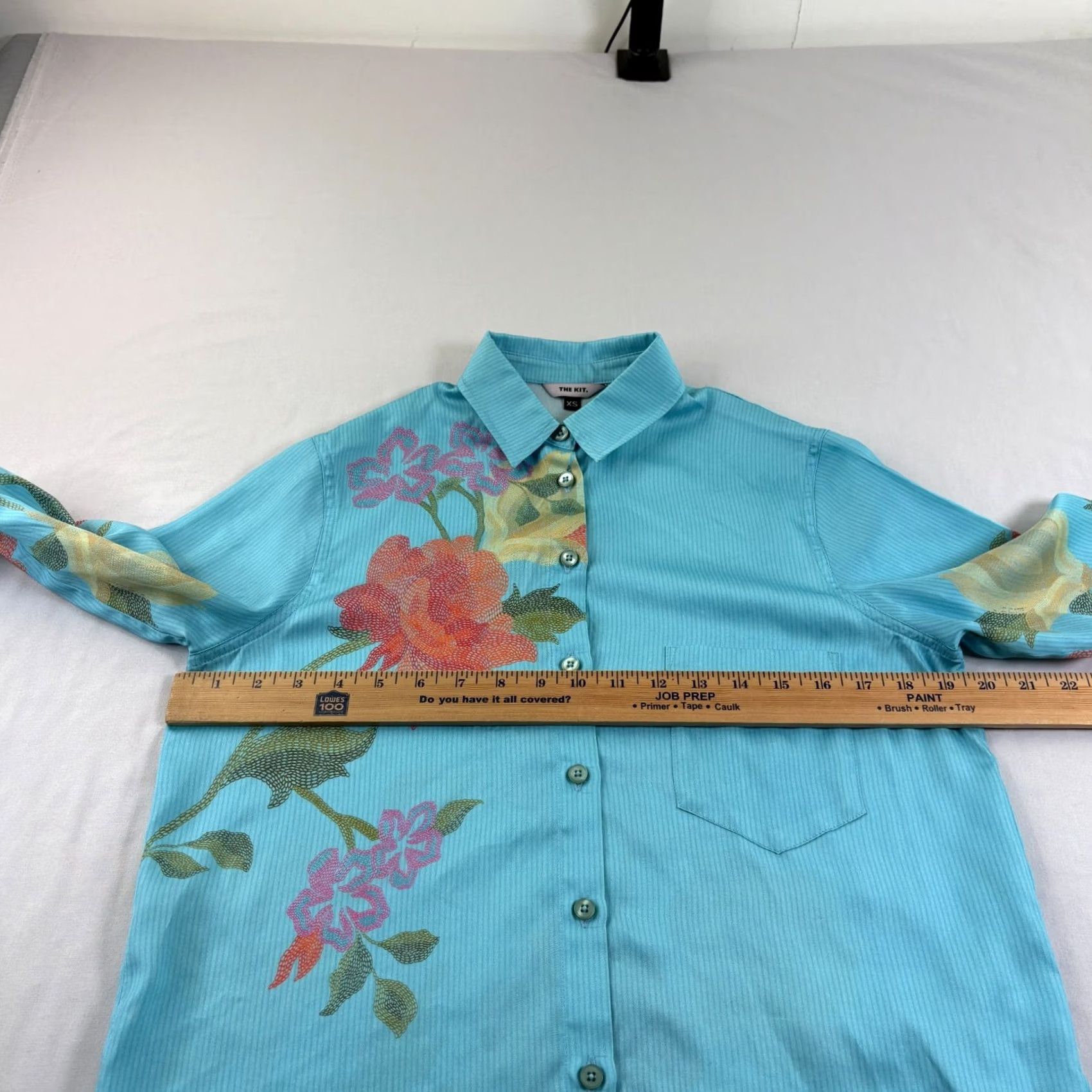 Kith Kit Shirt Womens XS Blue Floral Button-Up Long Sleeve Tencel Size XS / US 0-2 / IT 36-38 - 4 Thumbnail
