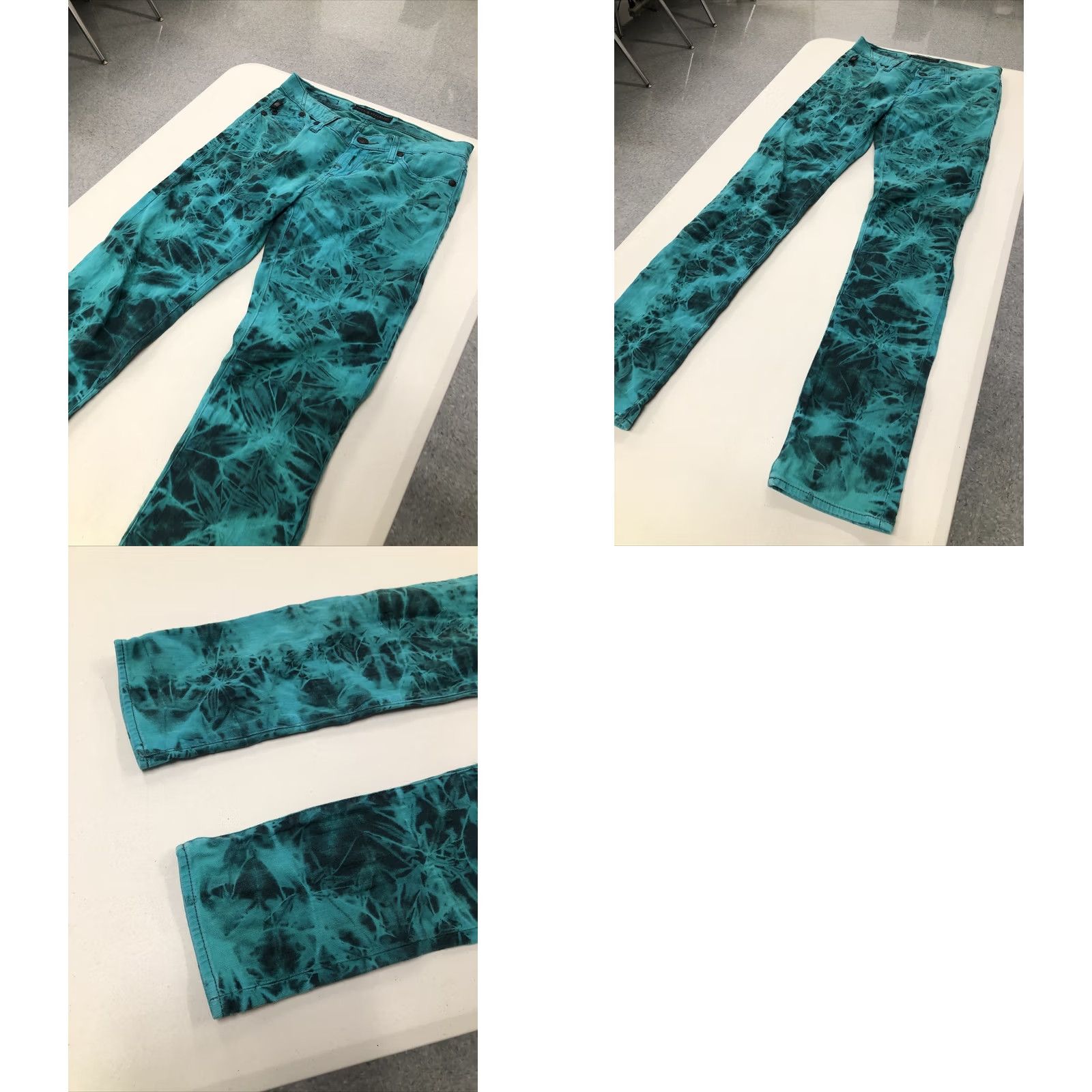 Vintage Rock & Republic Berlin Floral Skinny Green Jeans 4 Women Regular Jeans Medium Wash 30 in Inseam 31 in XS? Size 30" / US 8 / IT 44 - 8 Thumbnail