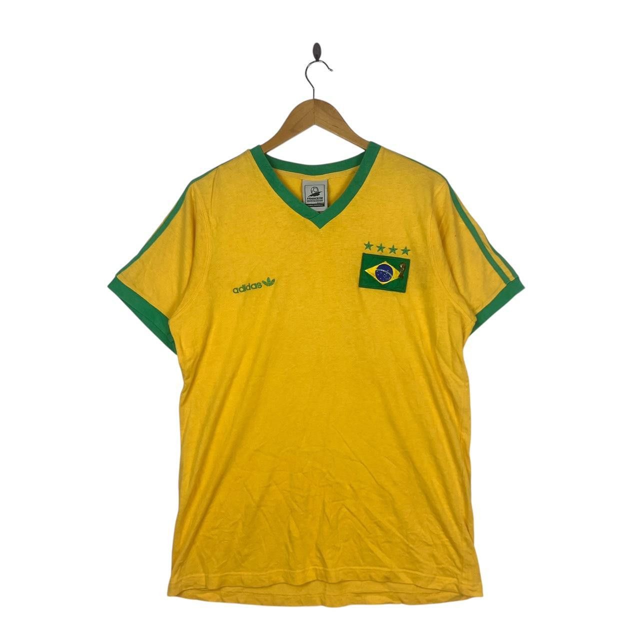 Vintage Vintage 1998 ADIDAS BRAZIL TEAM World Cup France Tee Shirt Size US XL / EU 56 / 4 - 1 Thumbnail