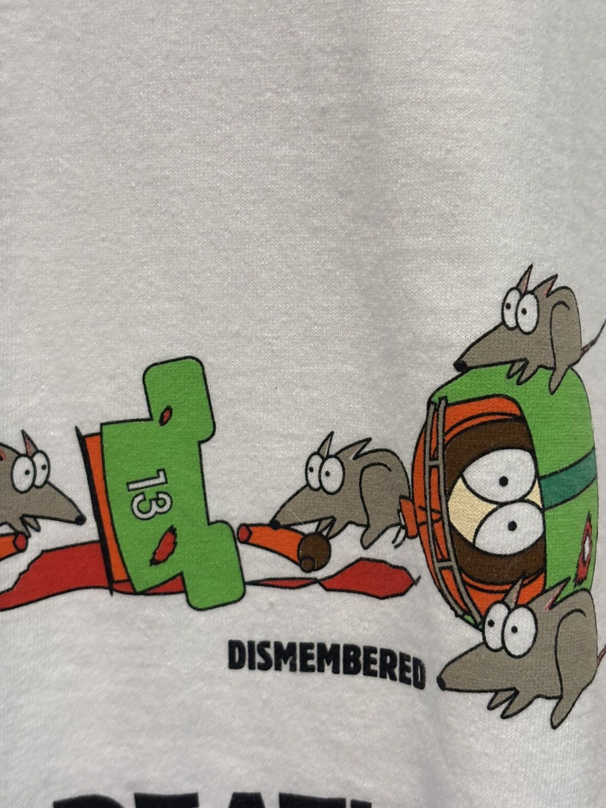 Gildan 1998 Vtg. South Park THE MANY DEATHS OF KENNY White Shirt XL Size US XL / EU 56 / 4 - 7 Thumbnail