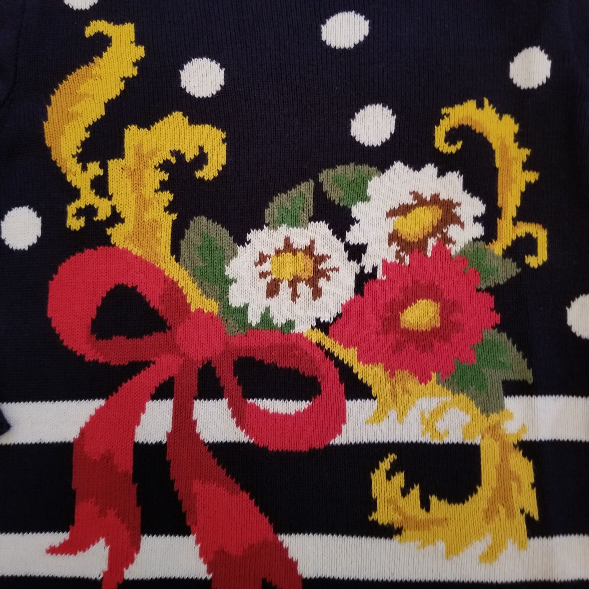 Other Susan Bristol S Vintage 90s Pullover Sweater Floral Polka Do Size S / US 4 / IT 40 - 4 Thumbnail