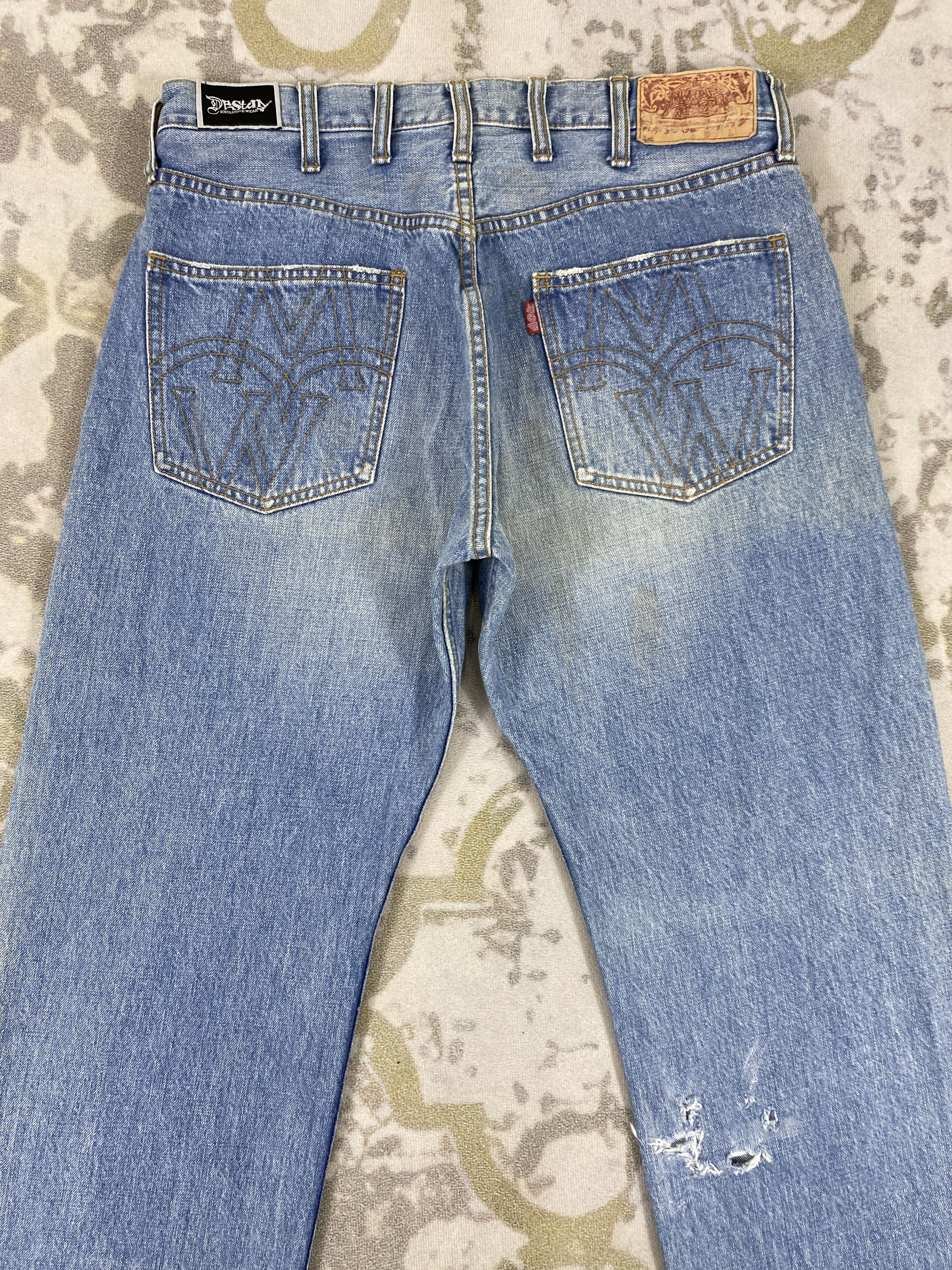 Japanese Brand Distressed Blue Vintage Desteny Jeans 34x32 Denim- JN3566 Size US 34 / EU 50 - 4 Thumbnail