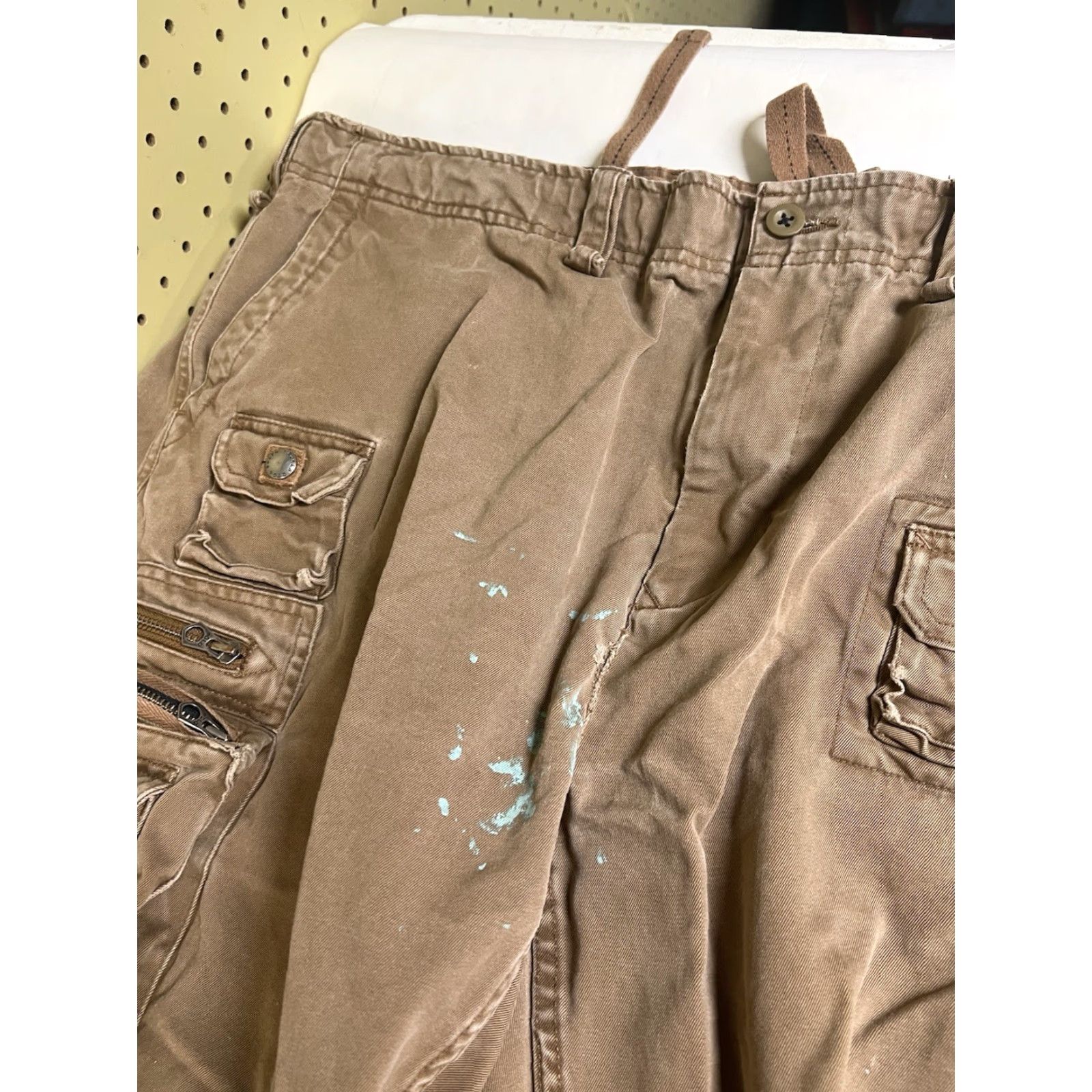 Polo Ralph Lauren VINTAGE Polo Ralph Lauren Cargo Shorts Mens 41” Brown Cotton Canvas Distressed Cargo Pocket Military Casual Size US L / EU 52-54 / 3 - 5 Thumbnail