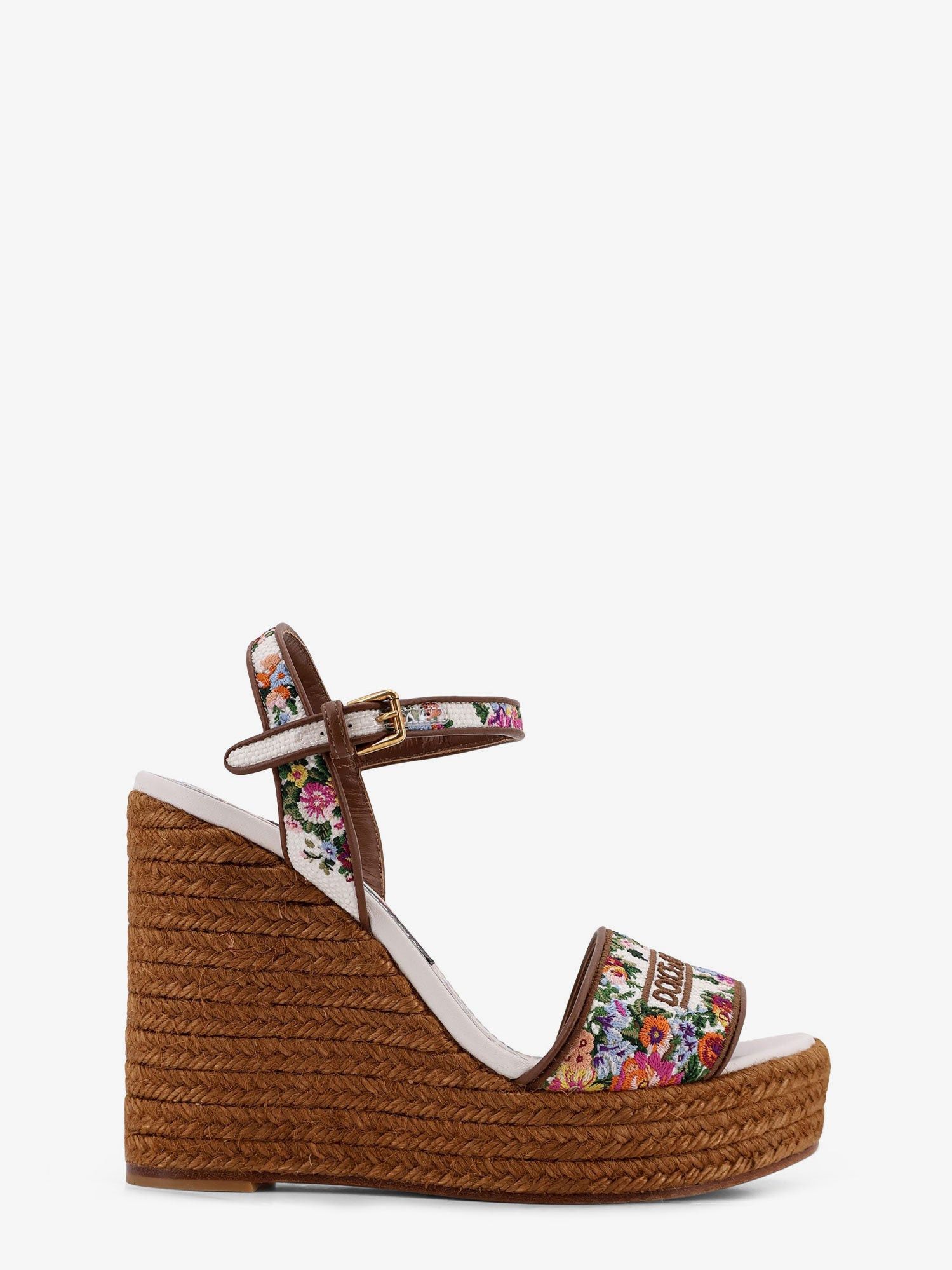 Dolce & Gabbana Raffia Sandals With Floral Embroidery Size US 11 / IT 41 - 1 Thumbnail