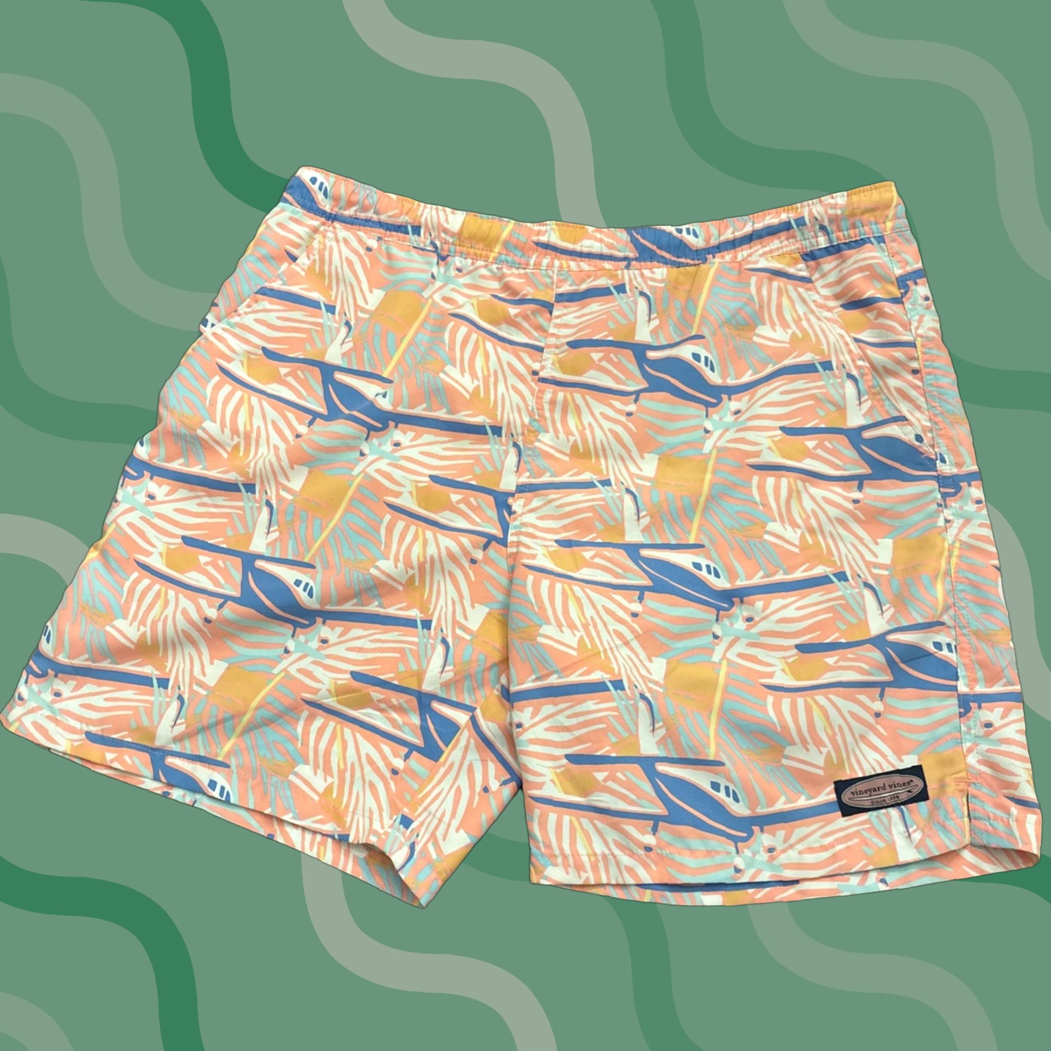 Vineyard Vines Vineyard Vines Swim Shorts Mens Medium Board Trunks All Over Print Planes Size US 31 - 1 Thumbnail
