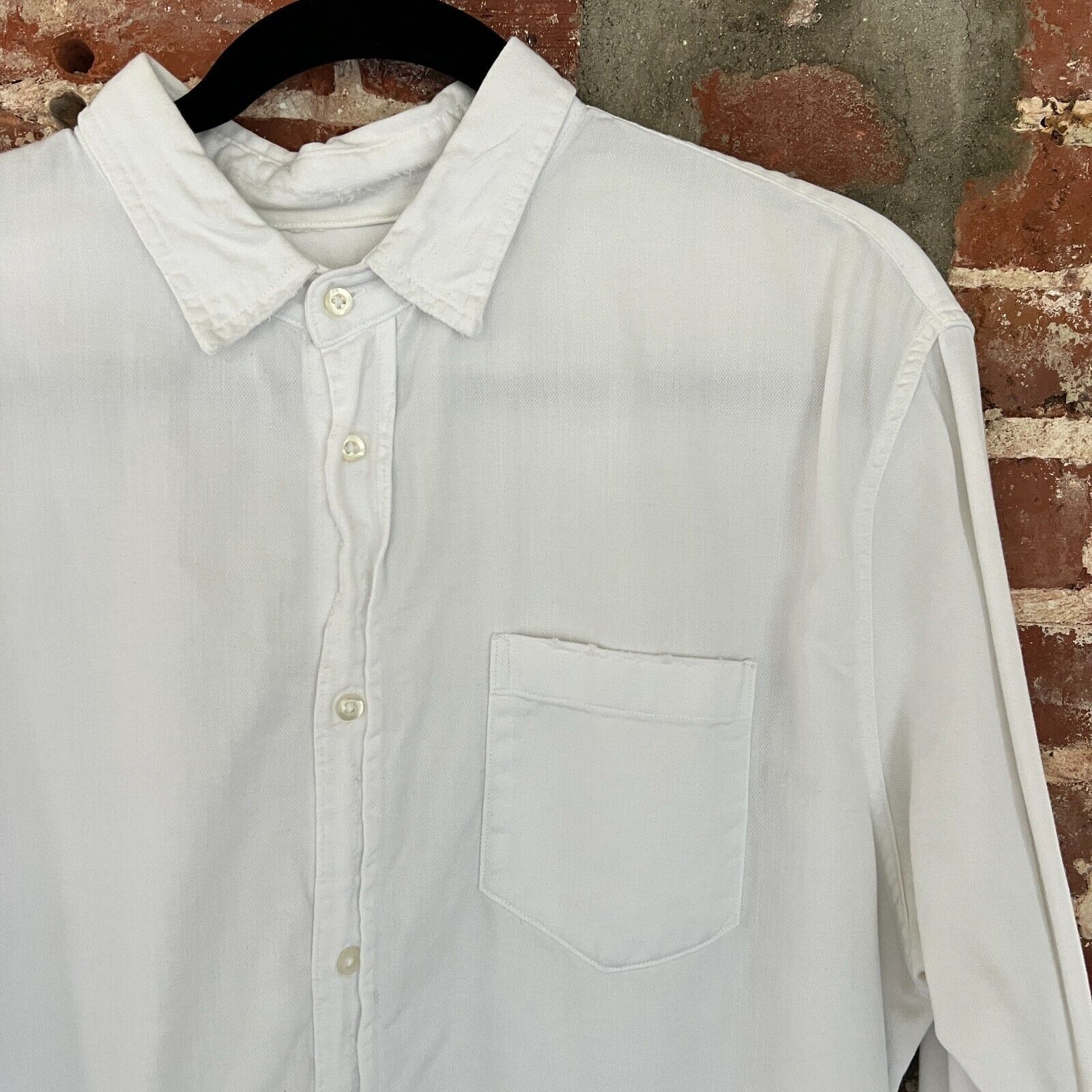 Frank & Eileen Luke Denim White Distressed Shirt Size L Shirts 