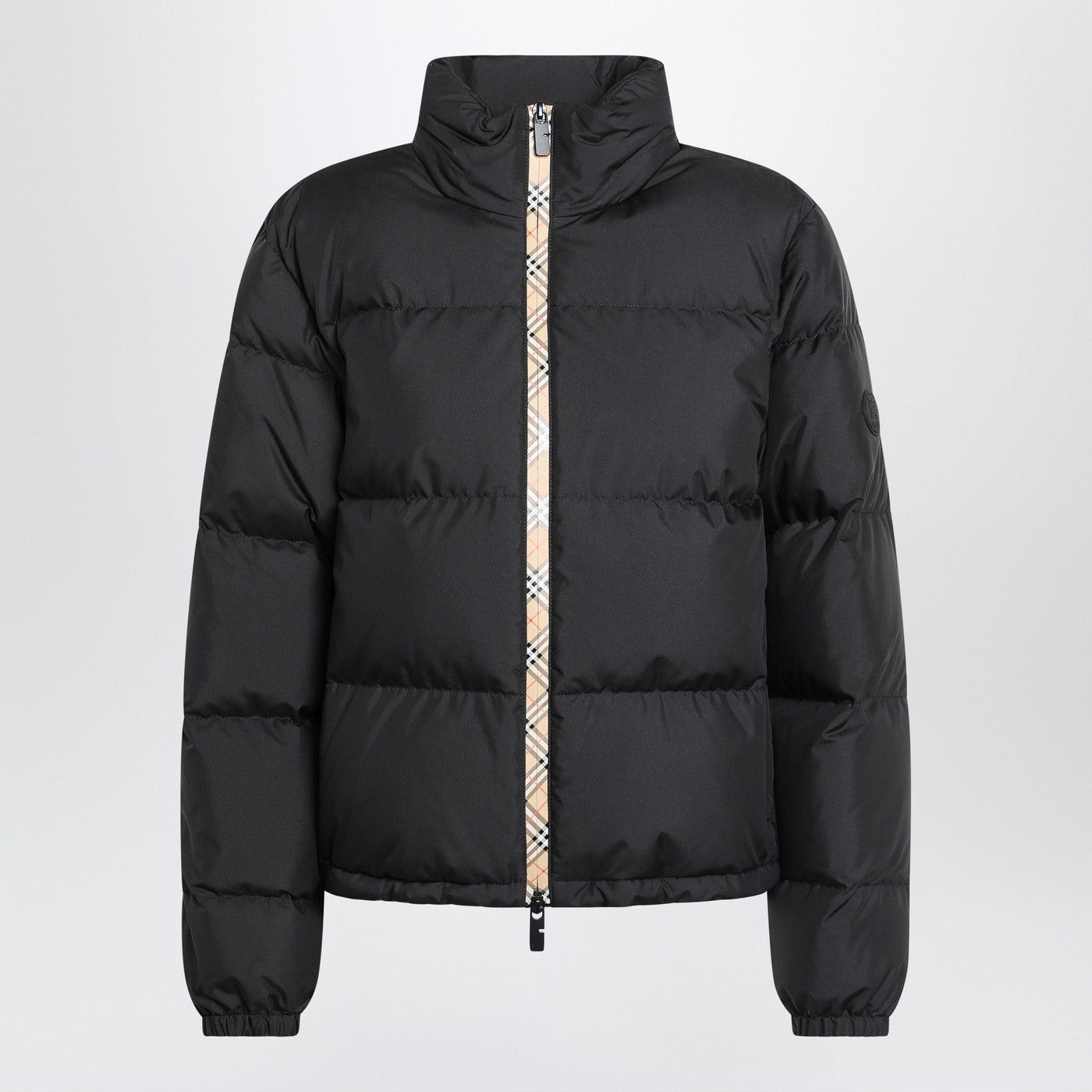 Burberry Burberry Black Zip-Up Puffer Jacket With Check Detail Size XS / US 0-2 / IT 36-38 - 1 Thumbnail