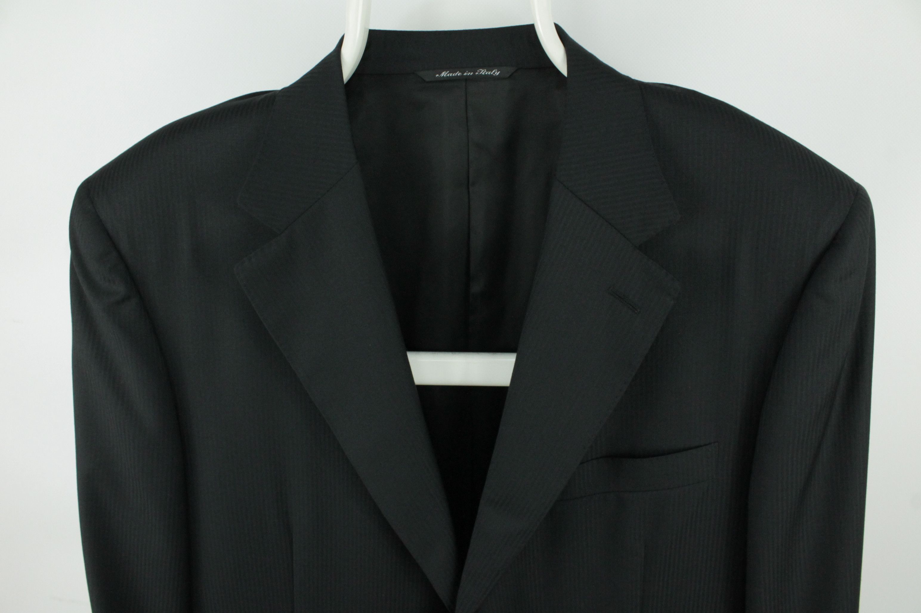Canali Canali Black Wool Pinstripe Formal Blazer Jacket Men's Size 44R - 2 Thumbnail