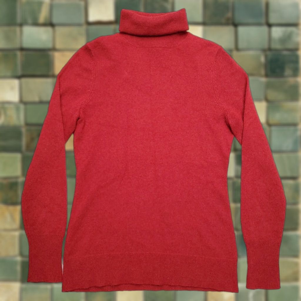 Vintage Alex Marie Sweater Womens S Maroon 100% Cashmere Wool Turtle Neck Classic READ Cardigan Knit Long Sleeve Pockets Solid Casual Red 1990s Womens Size S / US 4 / IT 40 - 1 Thumbnail