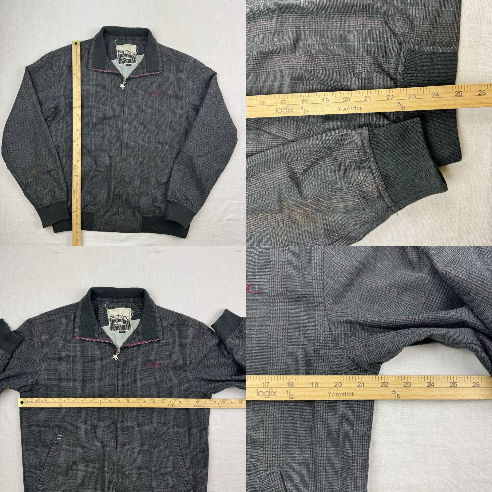 Billabong VINTAGE Billabong Jacket Adult M Plaid Full Zip Grunge Surf Hipster Collar Mens Size US M / EU 48-50 / 2 - 8 Thumbnail