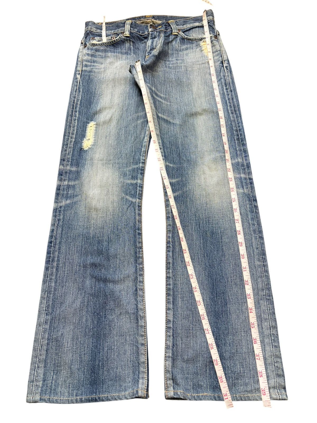 Edwin Vintage Edwin 503 Faded Wash Distress Flare Jeans Size 30" / US 8 / IT 44 - 7 Thumbnail