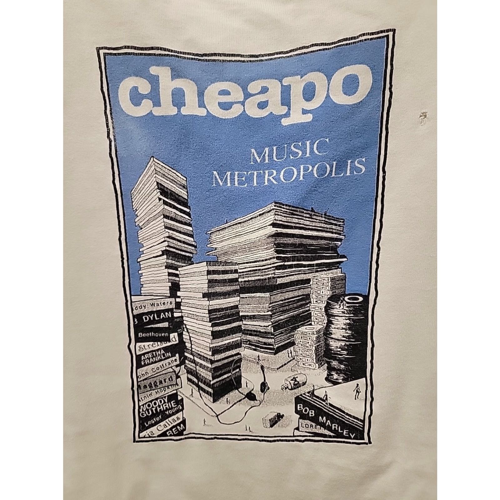 Fruit Of The Loom Vintage Fruit of the Loom T-Shirt Rock Vinyl Cd Music Metropolis Crew Neck Short Sleeve Men's XL White Music Theme Size US XL / EU 56 / 4 - 2 Thumbnail