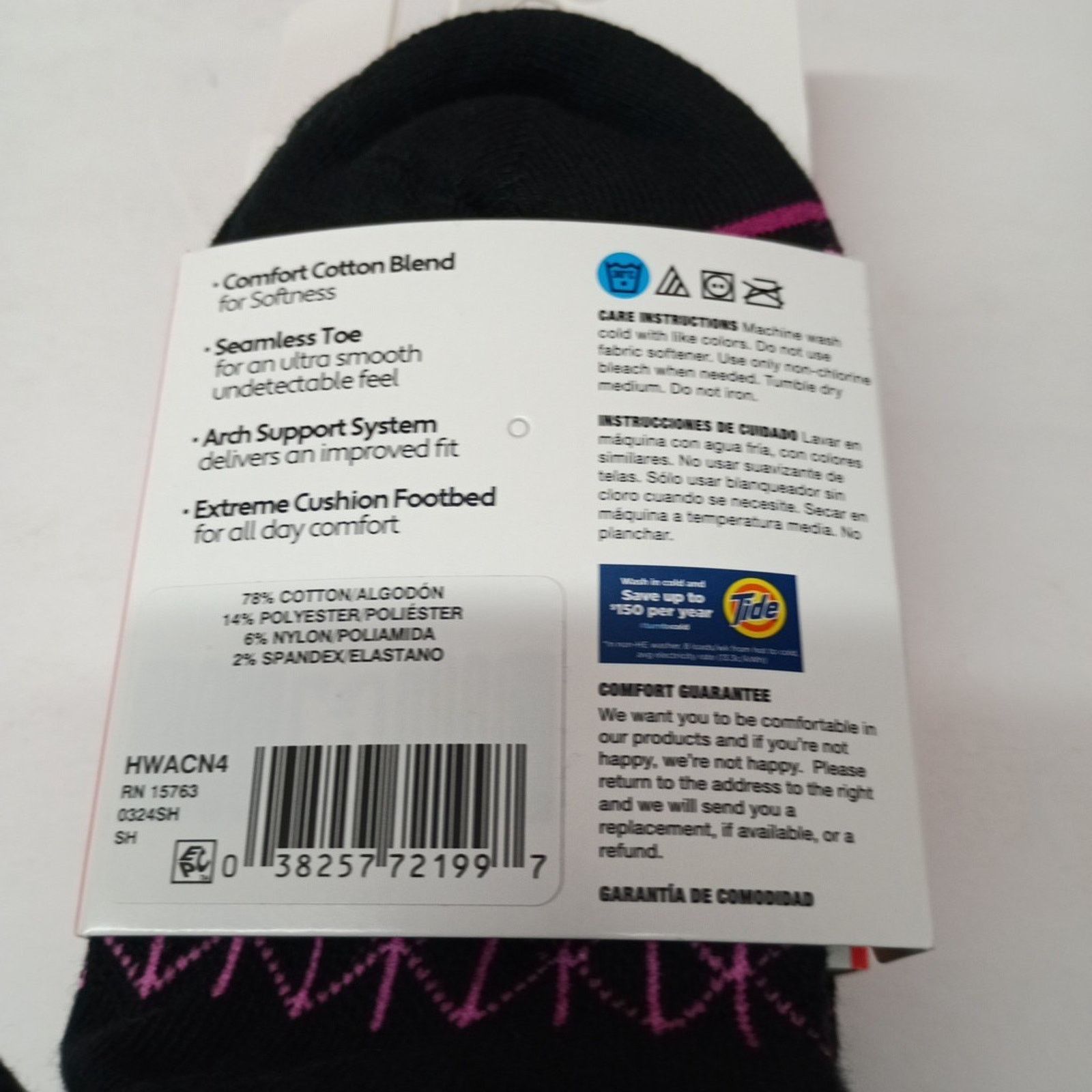 Hanes Hanes Absolute Women's No Show Socks Size 5-9 Shoes 8 Pairs Size ONE SIZE - 3 Thumbnail
