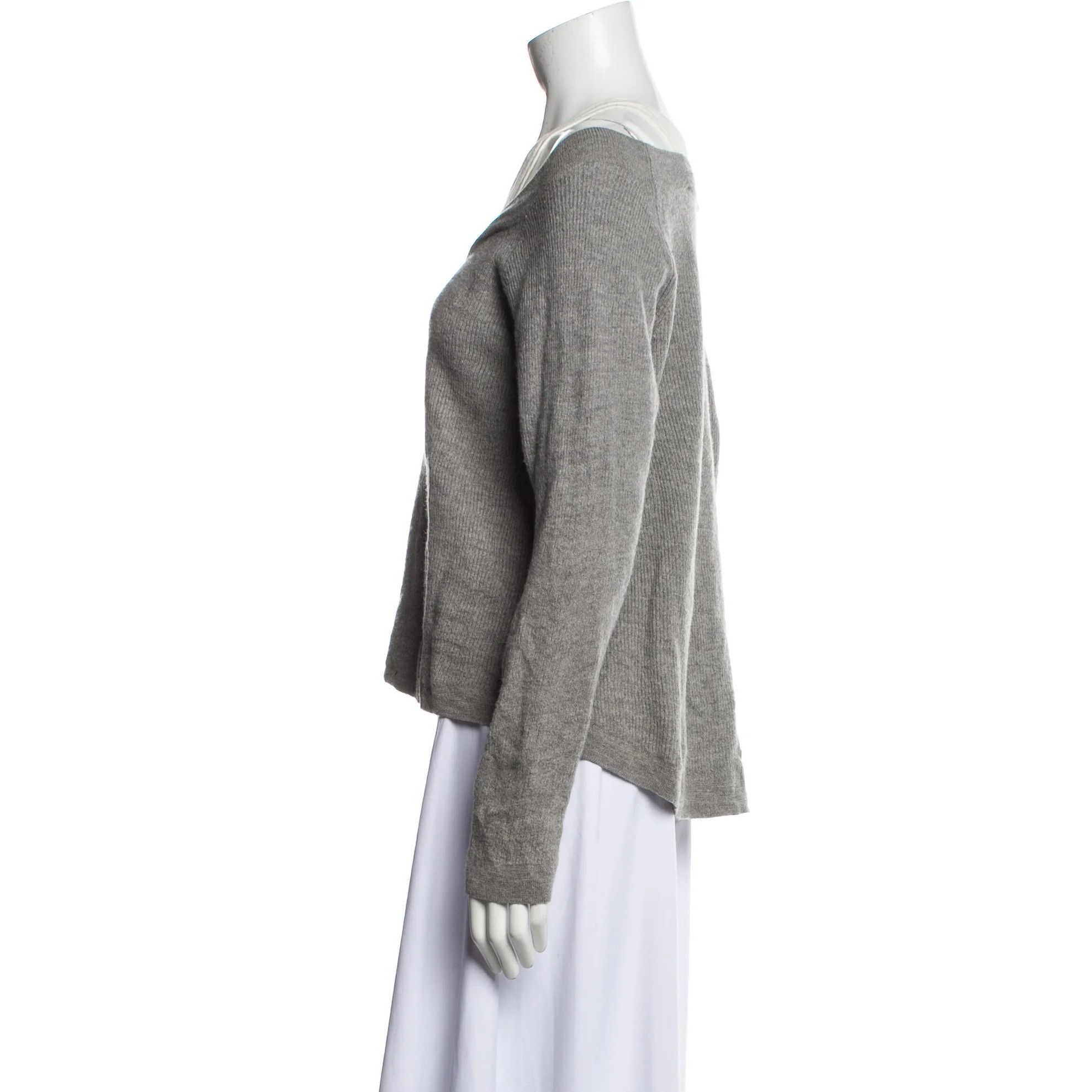 T by Alexander Wang T By Alexander Wang Wool V-Neck Sweater With Inner White Fau Size M / US 6-8 / IT 42-44 - 2 Thumbnail