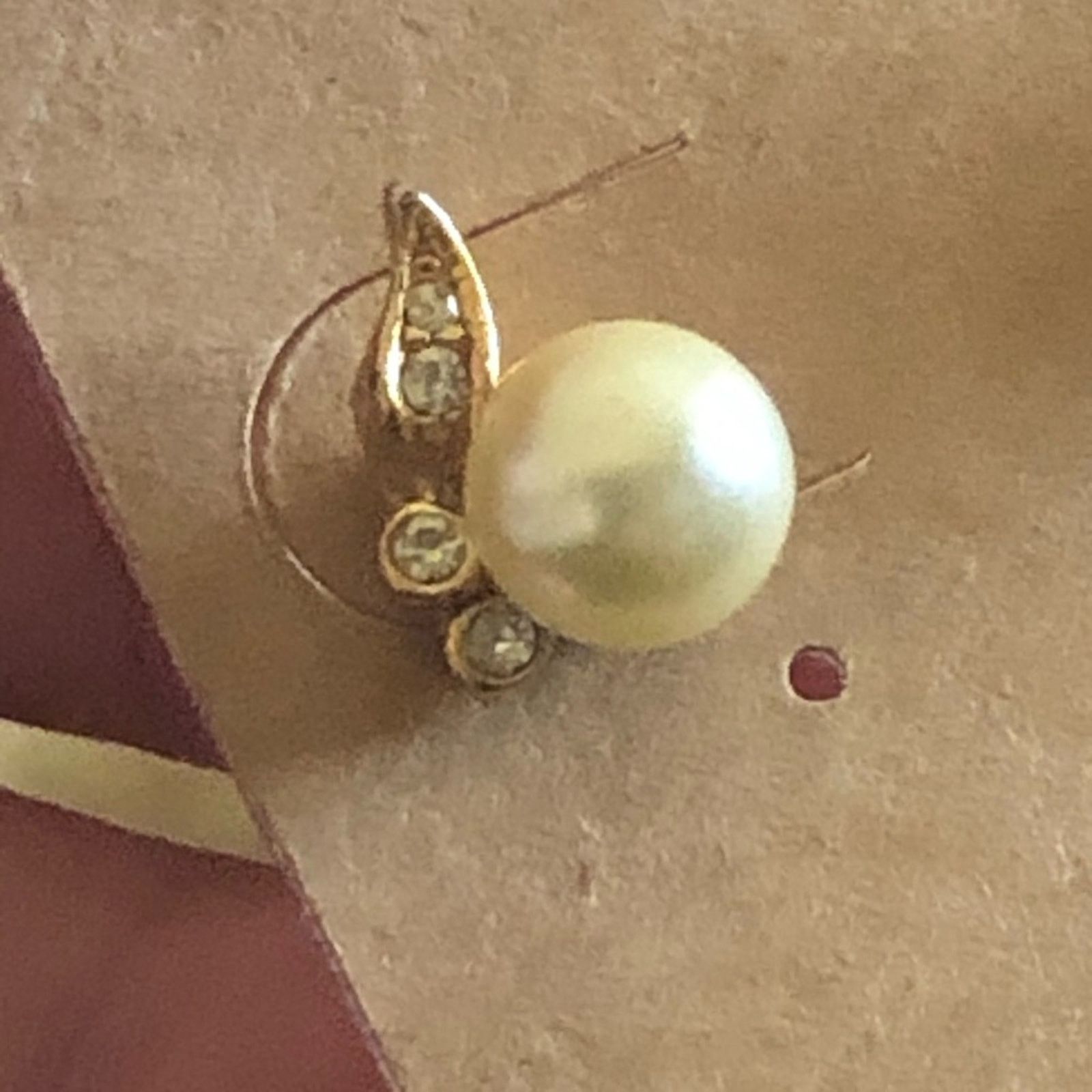 Vintage Vintage faux pearl rhinestone accent earrings Size ONE SIZE - 3 Thumbnail