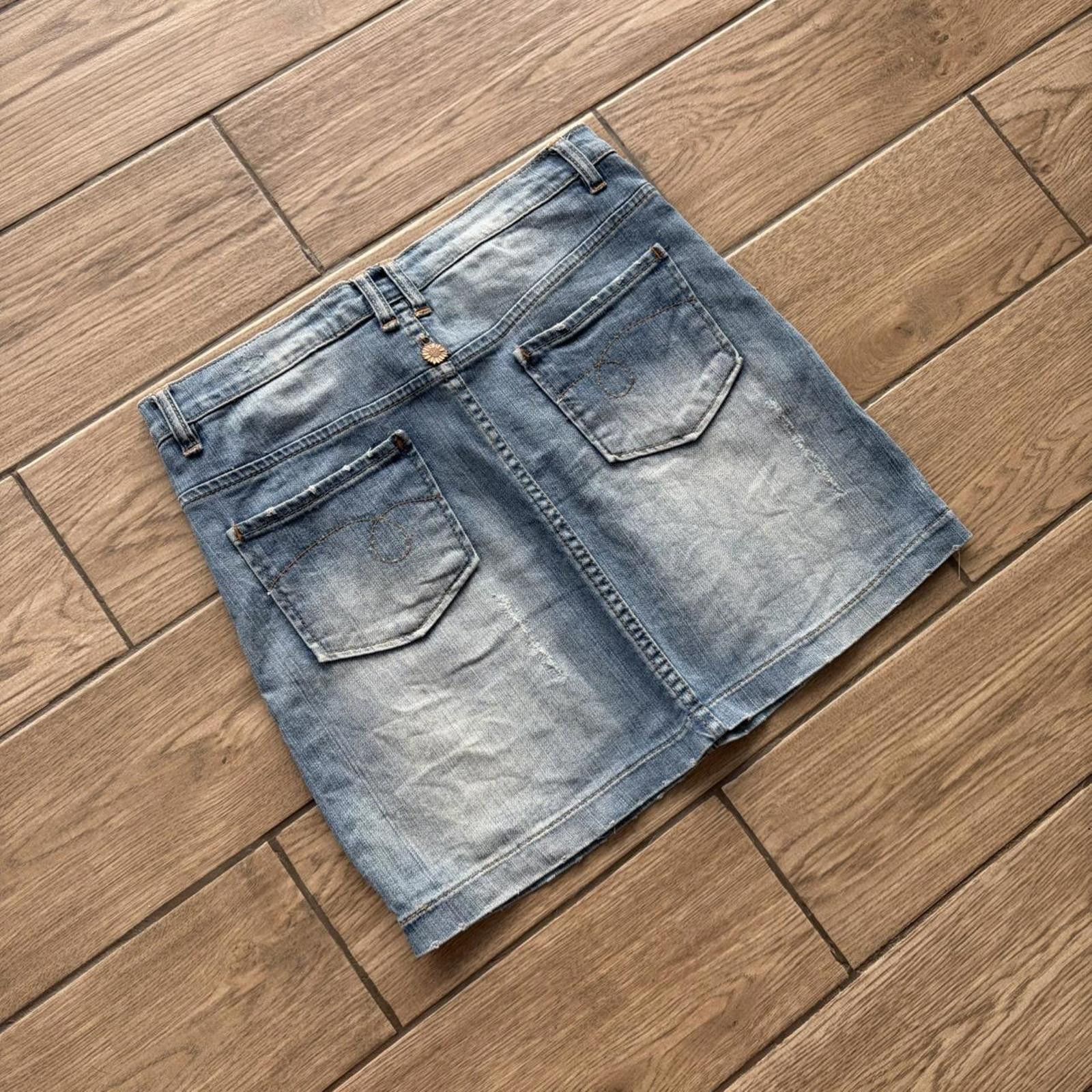Other Y2K Light Wash Ext Denim Mid Length Skirt Size 30" / US 8 / IT 44 - 2 Thumbnail