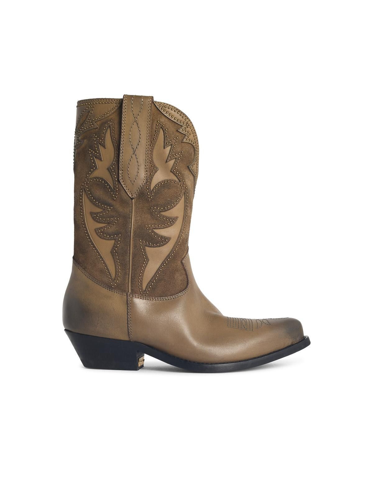 Golden Goose GOLDEN GOOSE 'Wish Star Low' Khaki Leather Boots Size US 6 / IT 36 - 1 Thumbnail