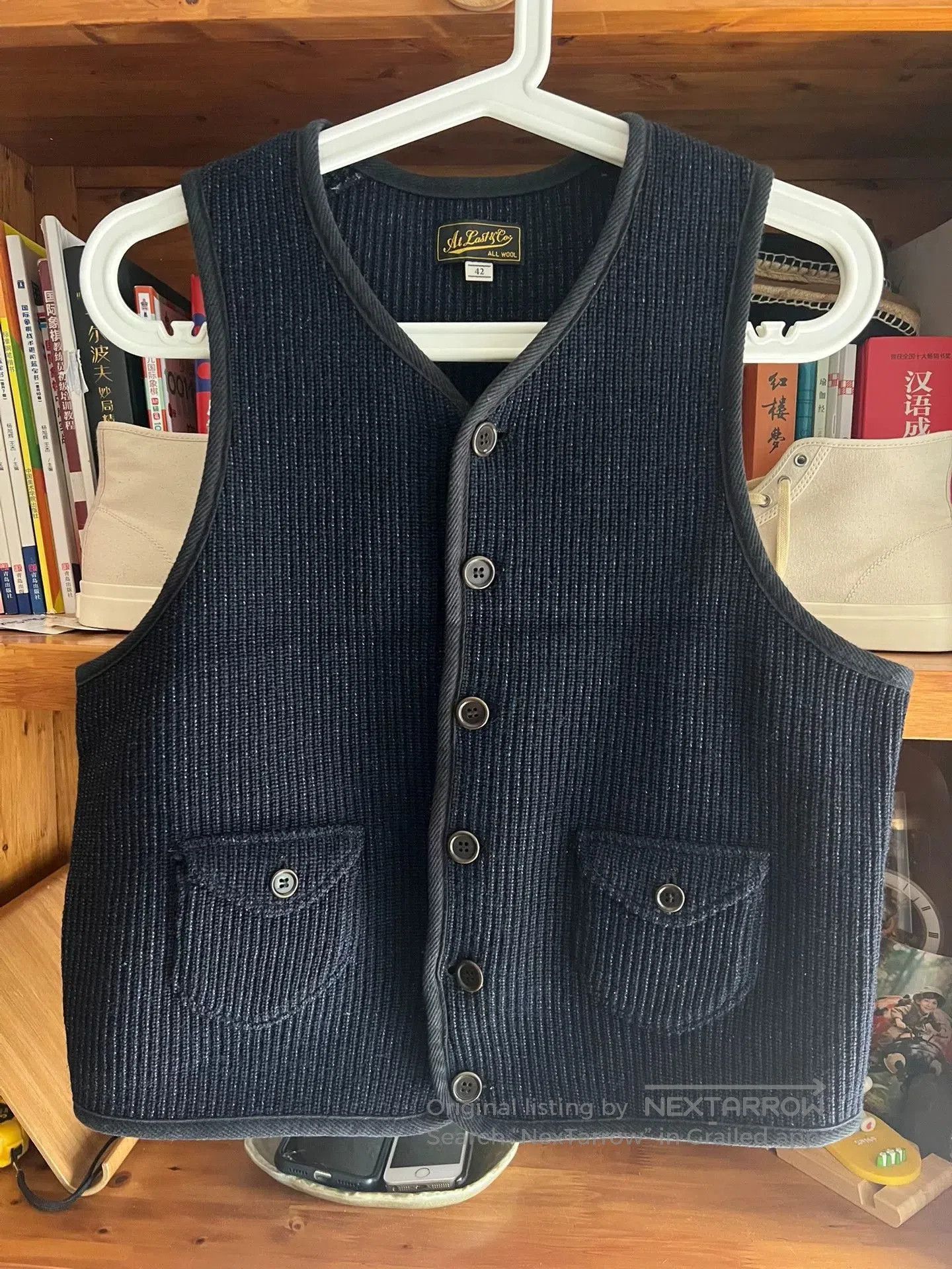 At Last & Co stylish blue wool vest for layering. Size US M / EU 48-50 / 2 - 1 Thumbnail
