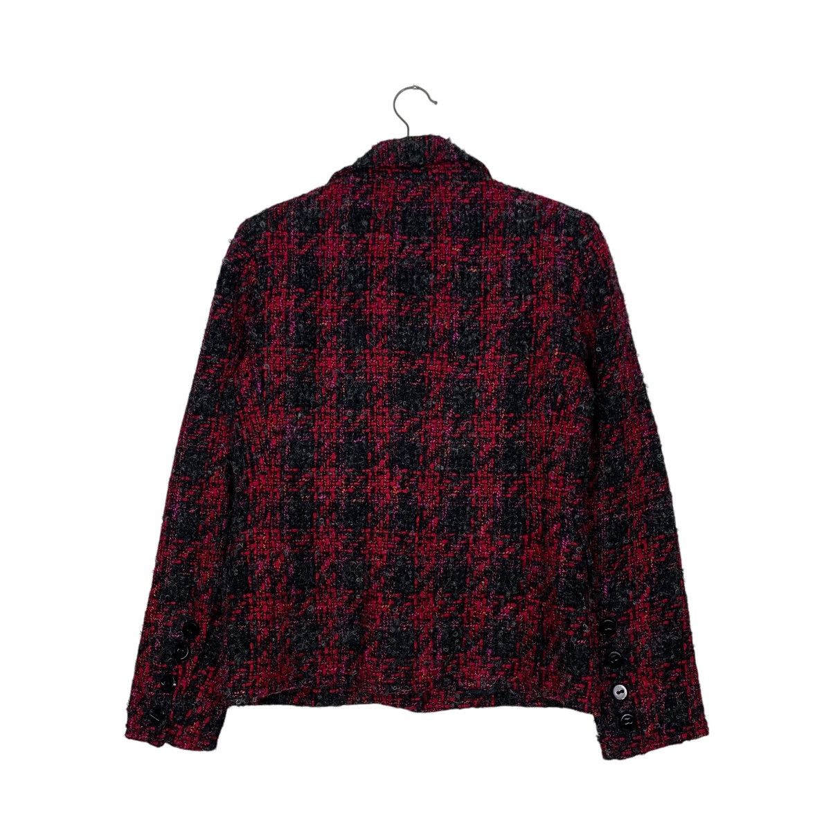 Other DANA BUCHMAN Red Black Checked Tweed Jacket #2737-C123 Size M / US 6-8 / IT 42-44 - 21 Thumbnail