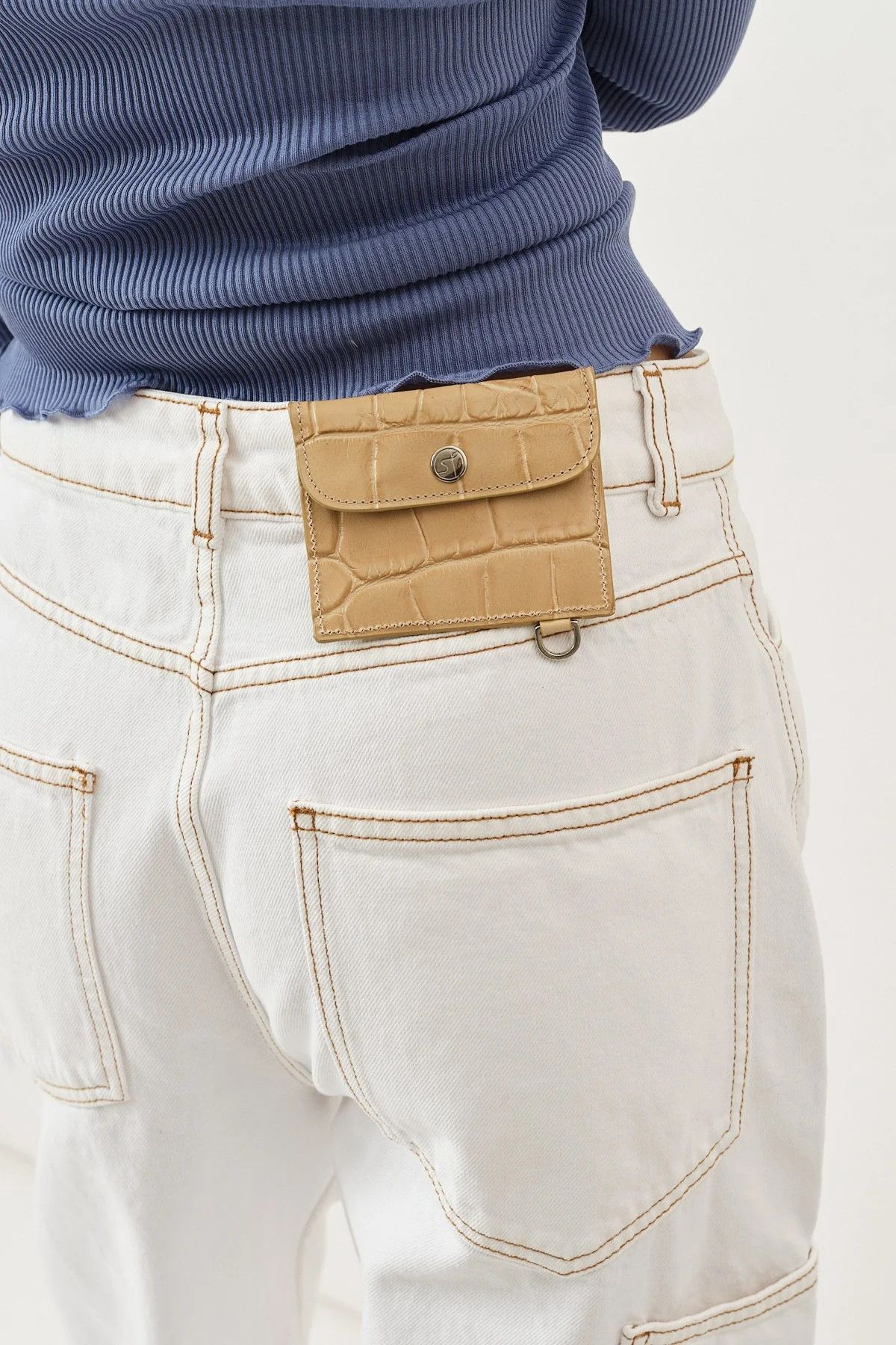 Saks Potts o1s22i1n0924 Organic Denim Helle Jeans in White Size 27" / US 4 / IT 40 - 8 Thumbnail