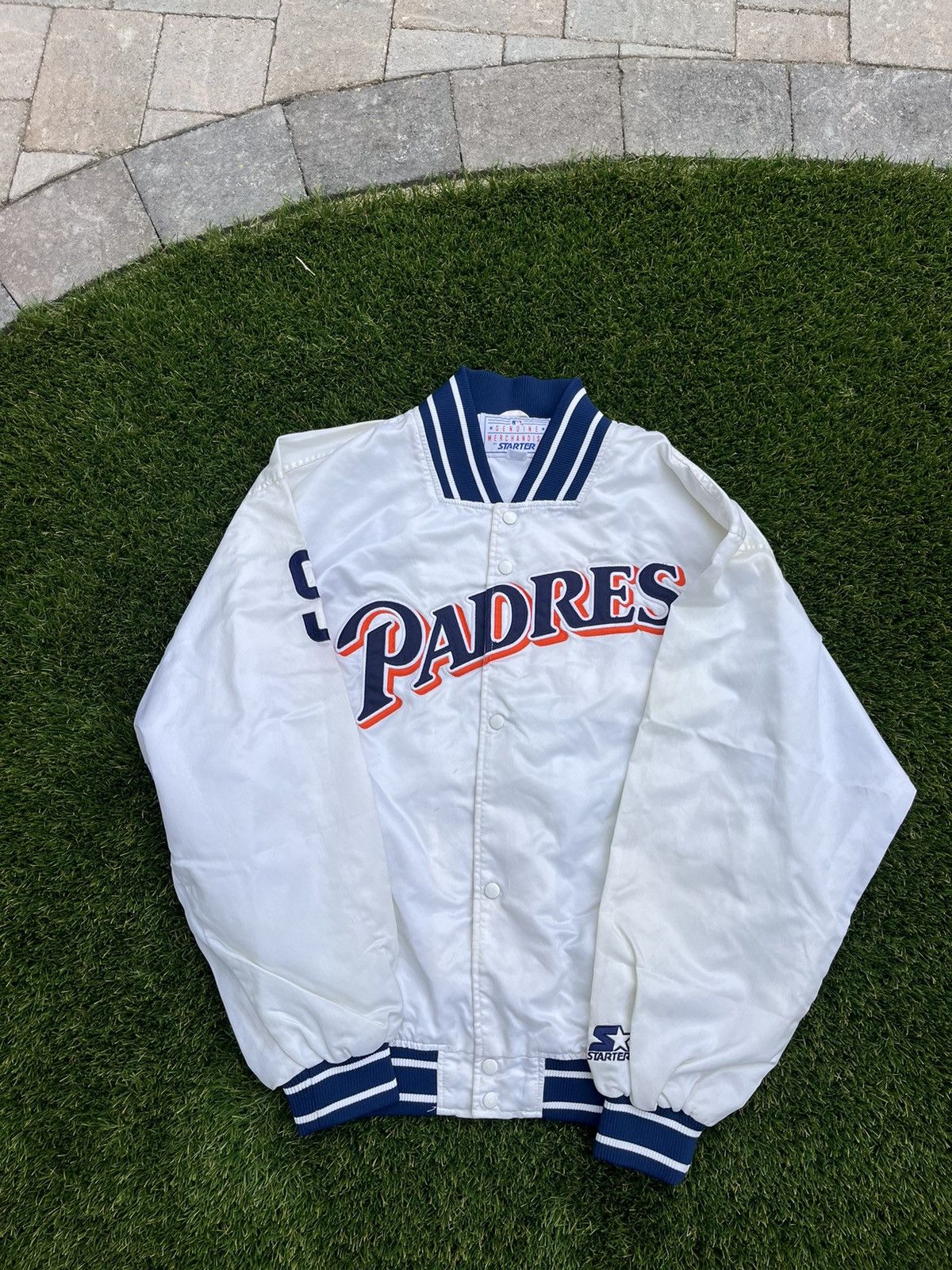 image of Starter x Vintage Padres Jacket in White, Men's (Size XL)