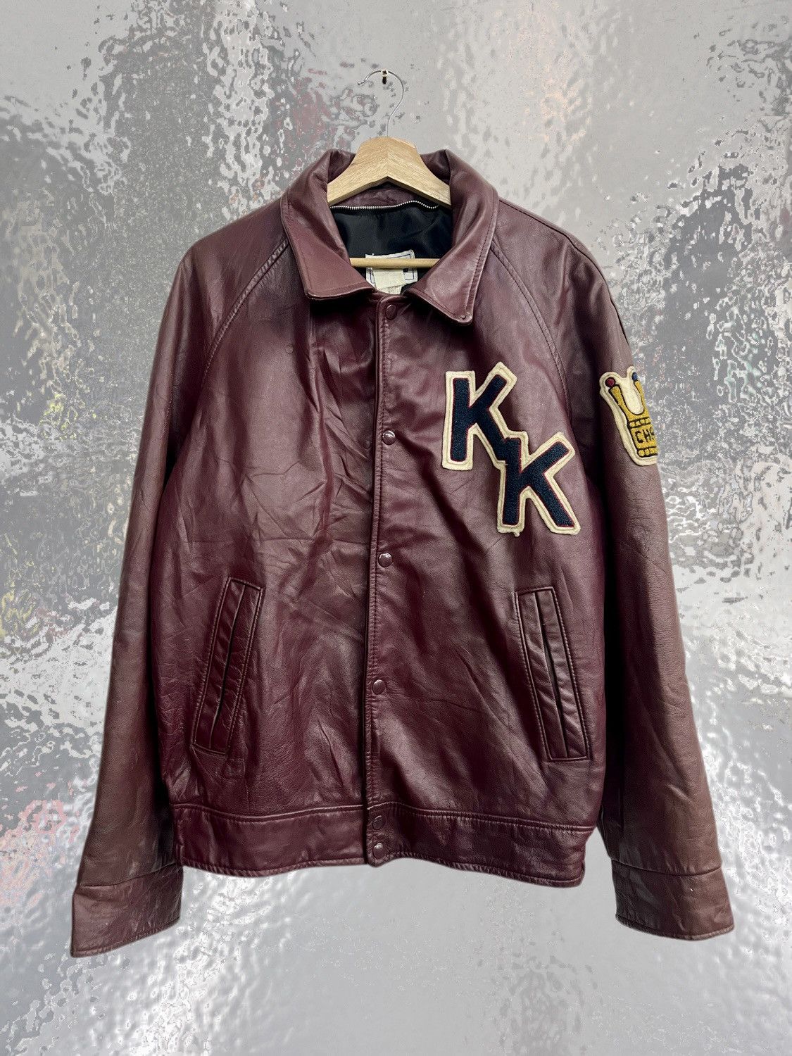 Vintage VINTAGE KK CHAMPION VARSITY LEATHER JACKET Size US L / EU 52-54 / 3 - 1 Thumbnail
