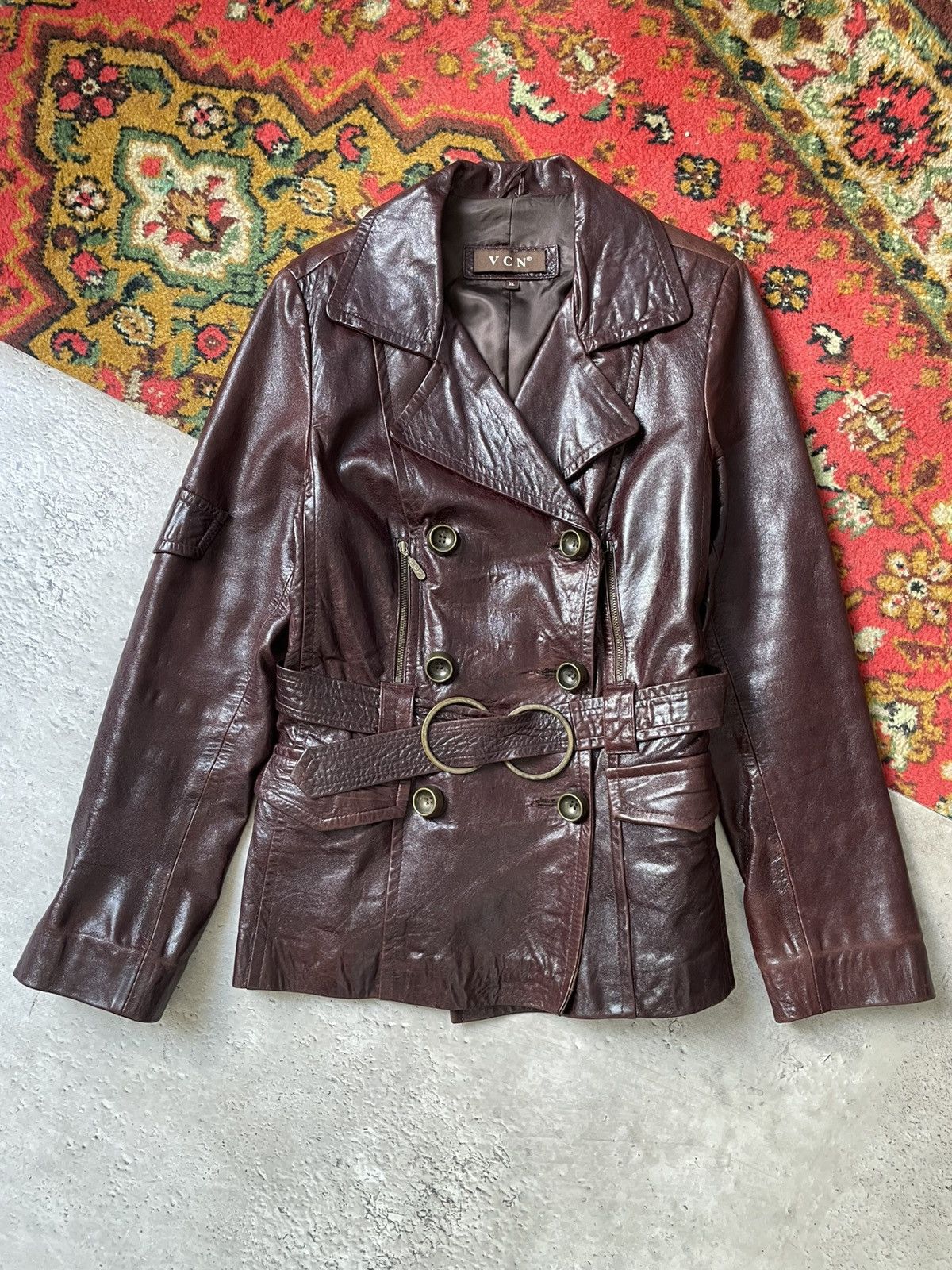 Number (N)ine Leather double breasted y2k leather opium jacket Size US M / EU 48-50 / 2 - 1 Thumbnail