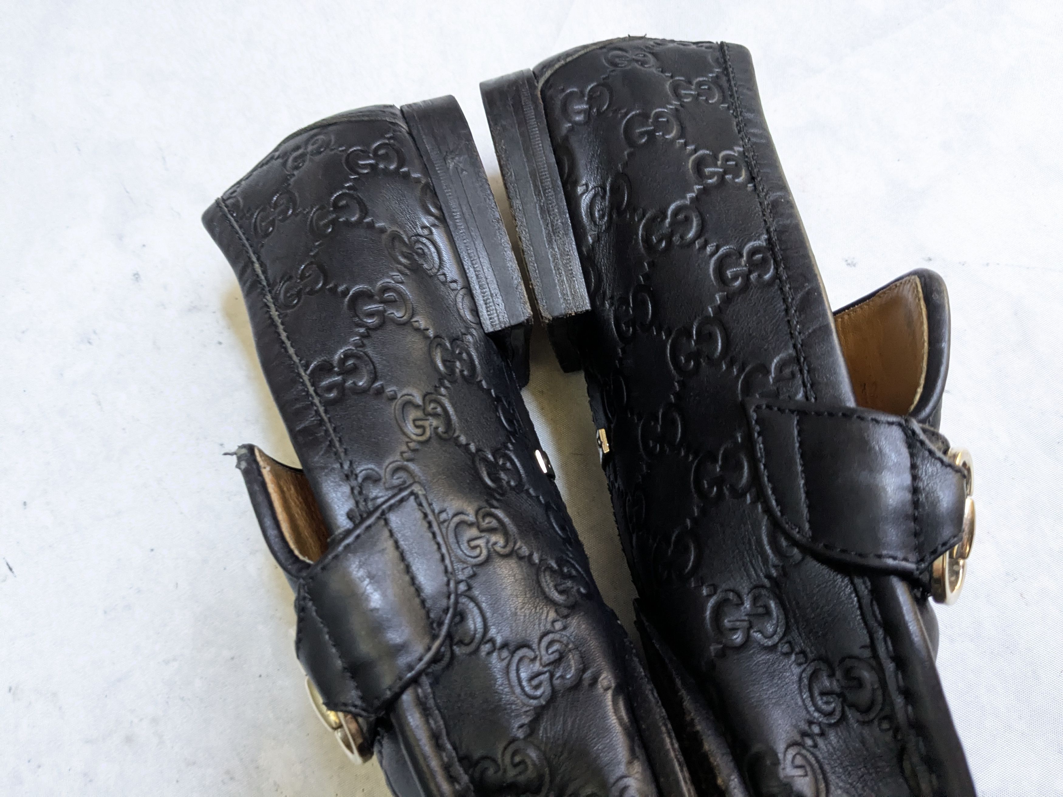 Gucci Gucci Horsebit Loafers Black 12 Leather Monogram Logo GG Size US 12 / EU 45 - 10 Thumbnail