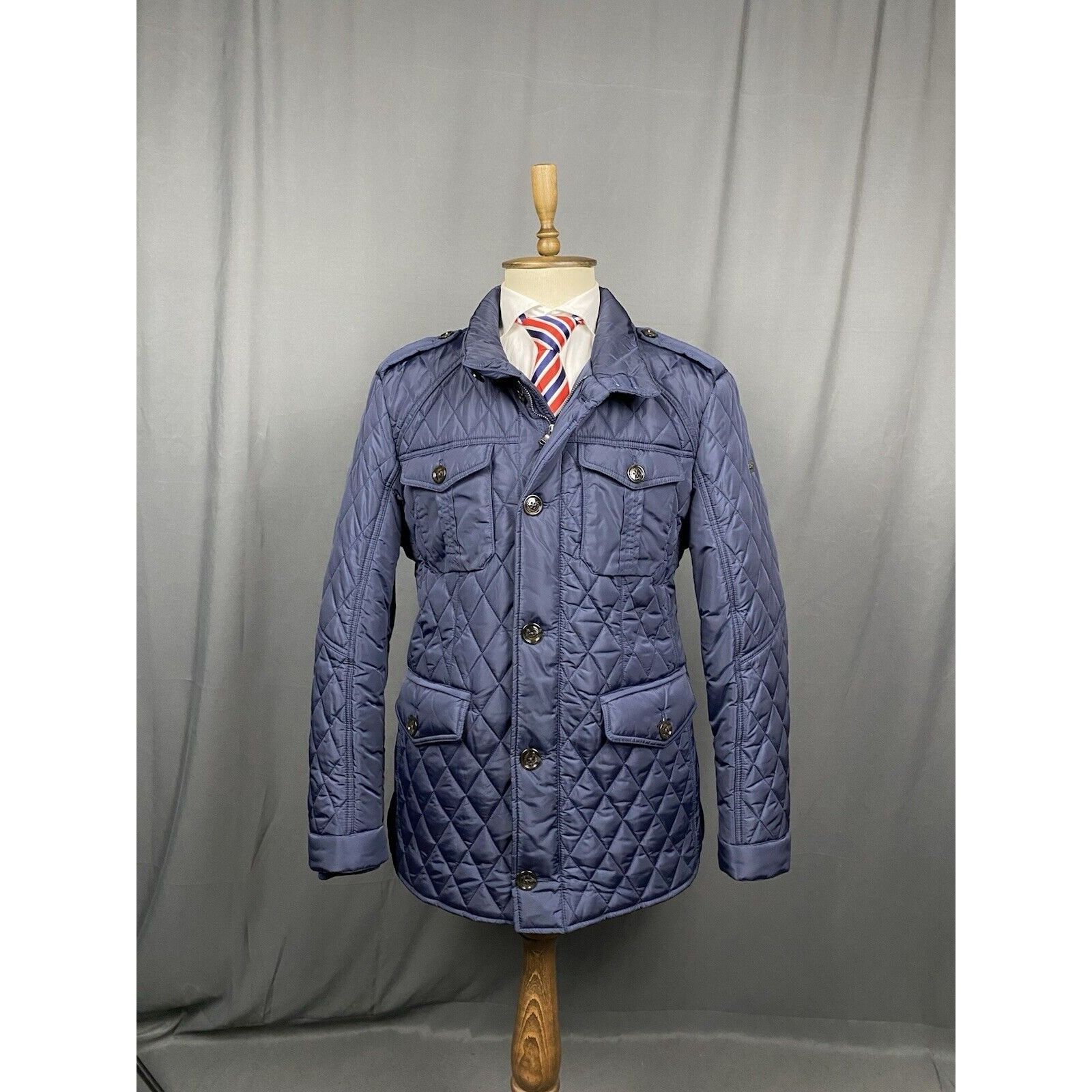 Hackett Hackett Men's Blue Quilted Insulated Jacket Size 2XL Size US XXL / EU 58 / 5 - 3 Thumbnail