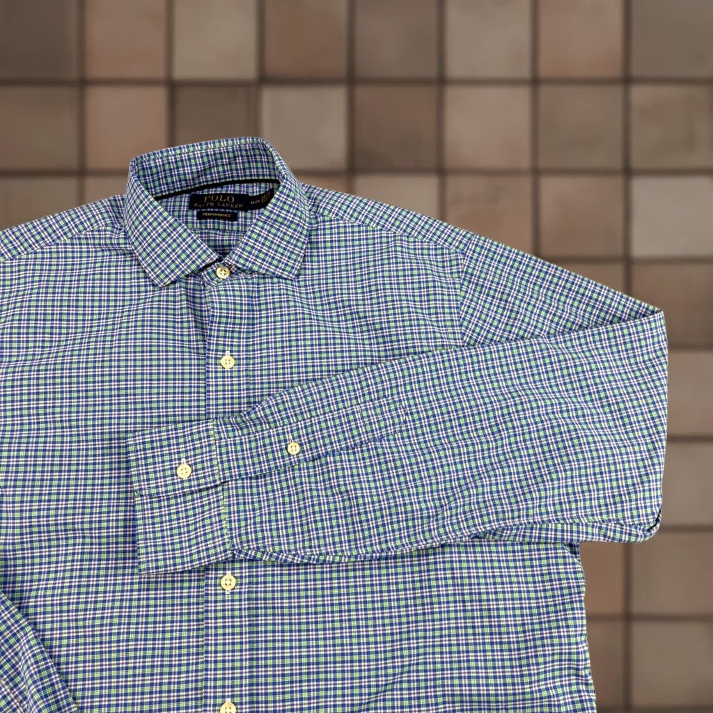 Polo Ralph Lauren Polo Ralph Lauren Performance Shirt Mens M Blue Plaid Button-Up Stretch Shirt Size US M / EU 48-50 / 2 - 1 Thumbnail