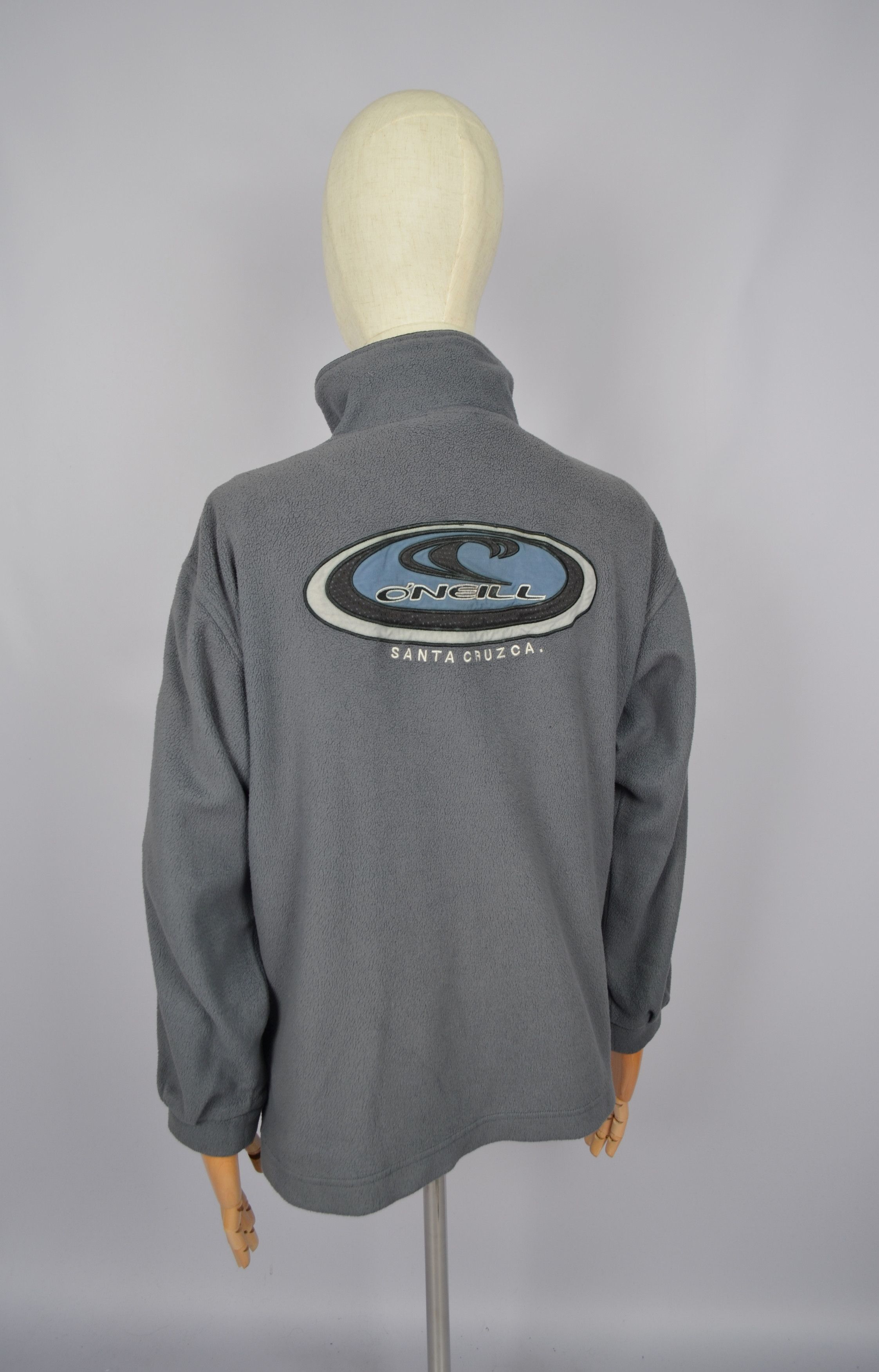 O'Neill × Vintage Vintage Oneill Santa Cruz 1/4 Zip Grey Surt Fleece Logo 90s Size US L / EU 52-54 / 3 - 1 Thumbnail