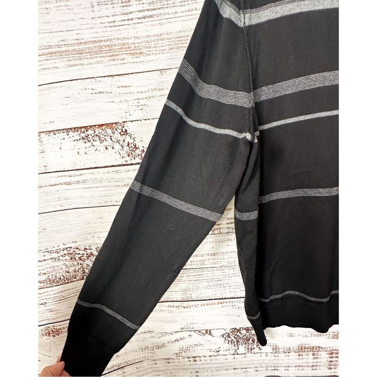DKNY DKNY Editor Men's Striped Long Sleeve Sweater Black White XL Size US XL / EU 56 / 4 - 5 Thumbnail