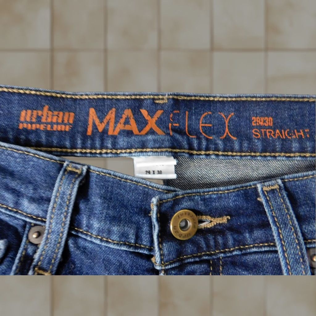 Vintage Urban Pipeline Womens Jeans 29 blue Straight Distressed Denim Zip Inseam 30 Regular Womens (29) Size 29" - 1 Thumbnail